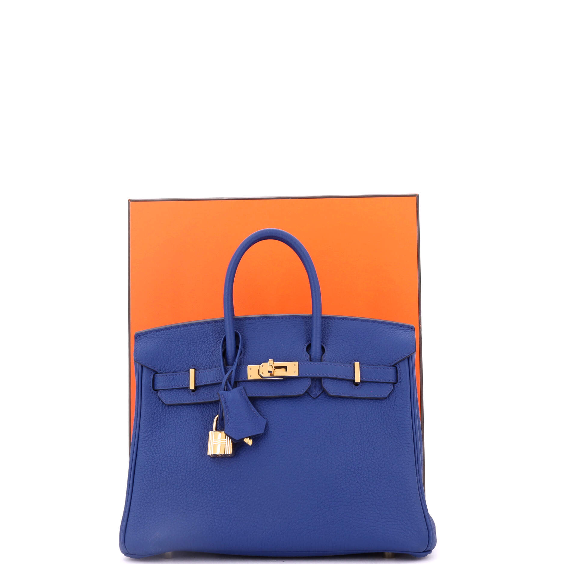 Hermes Birkin Handbag Blue Togo with Gold Hardware 25