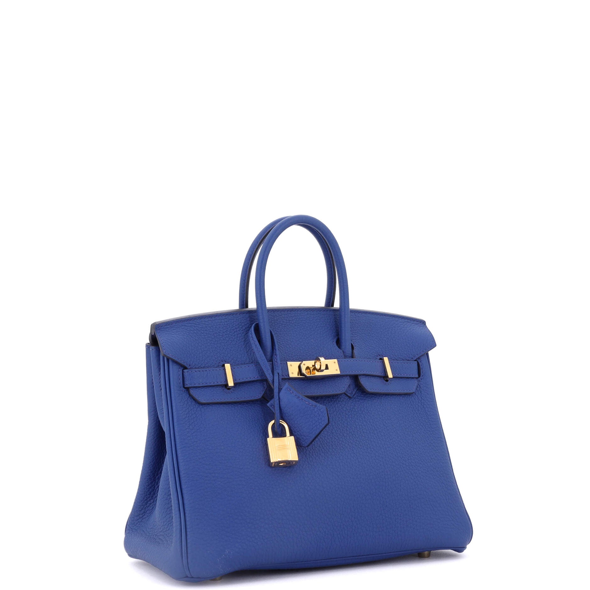 Hermes Birkin Handbag Blue Togo with Gold Hardware 25