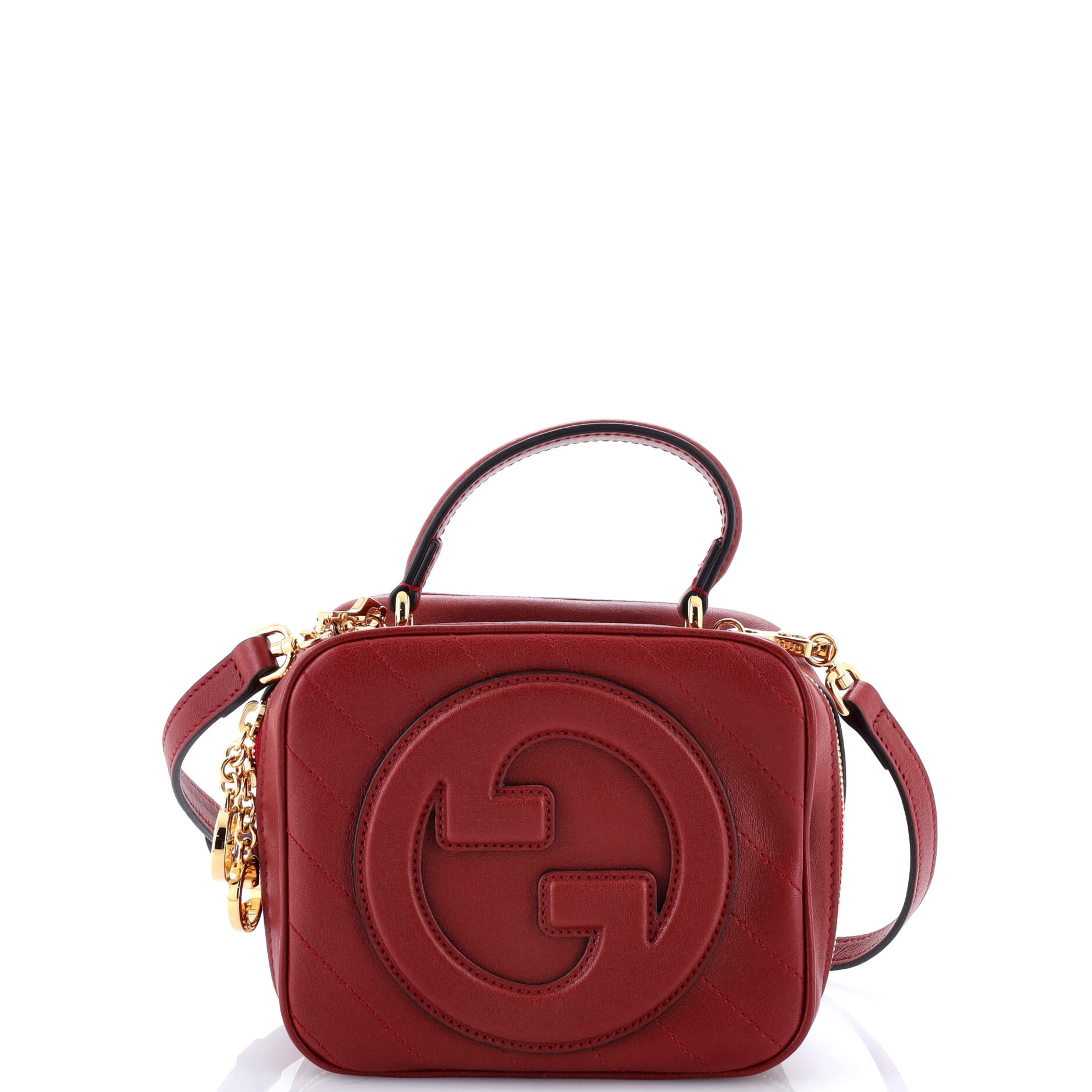 Gucci Blondie NM Top Handle Shoulder Bag Diagonal Quilted Leather