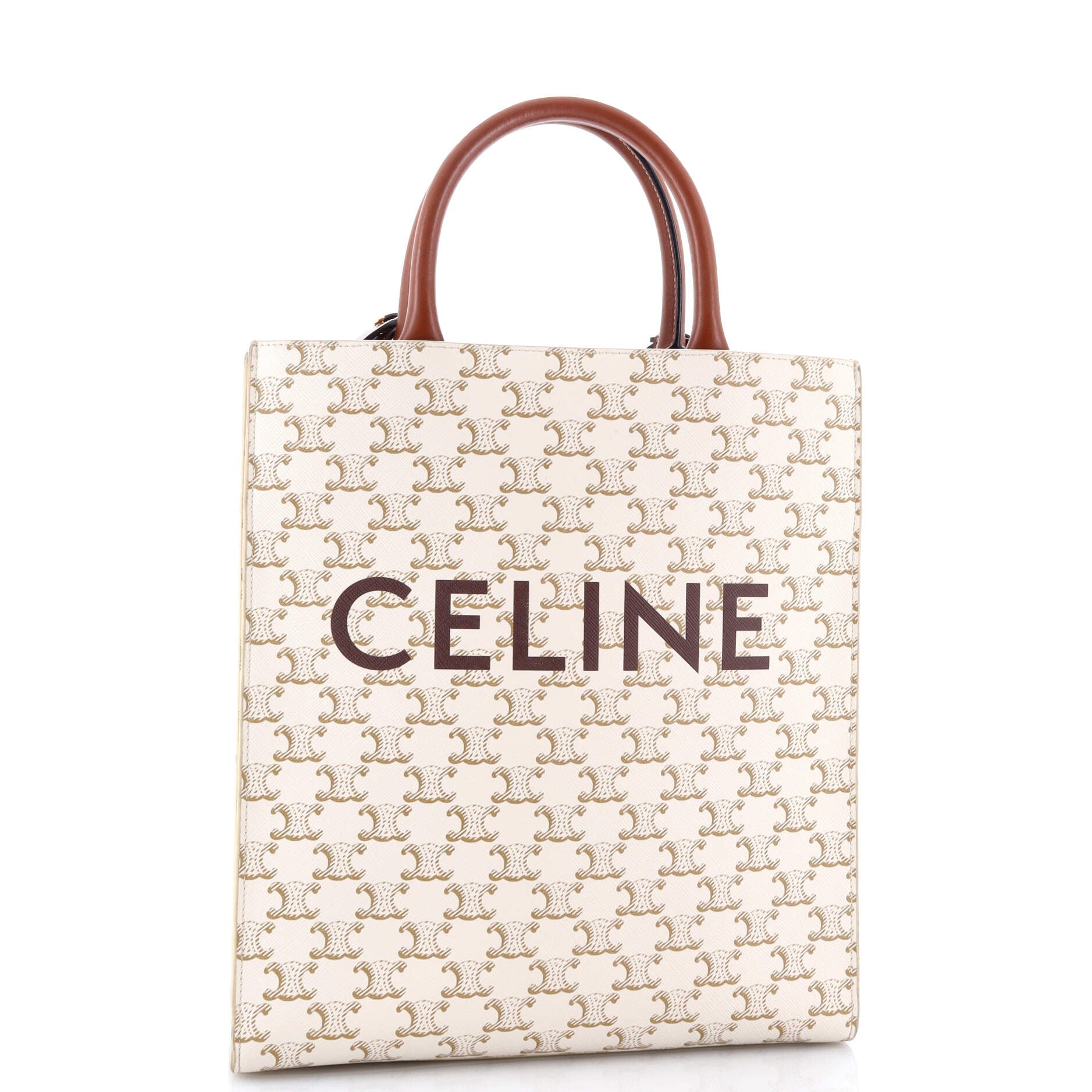 Celine Vertical Cabas Tote Triomphe Coated Canvas Small