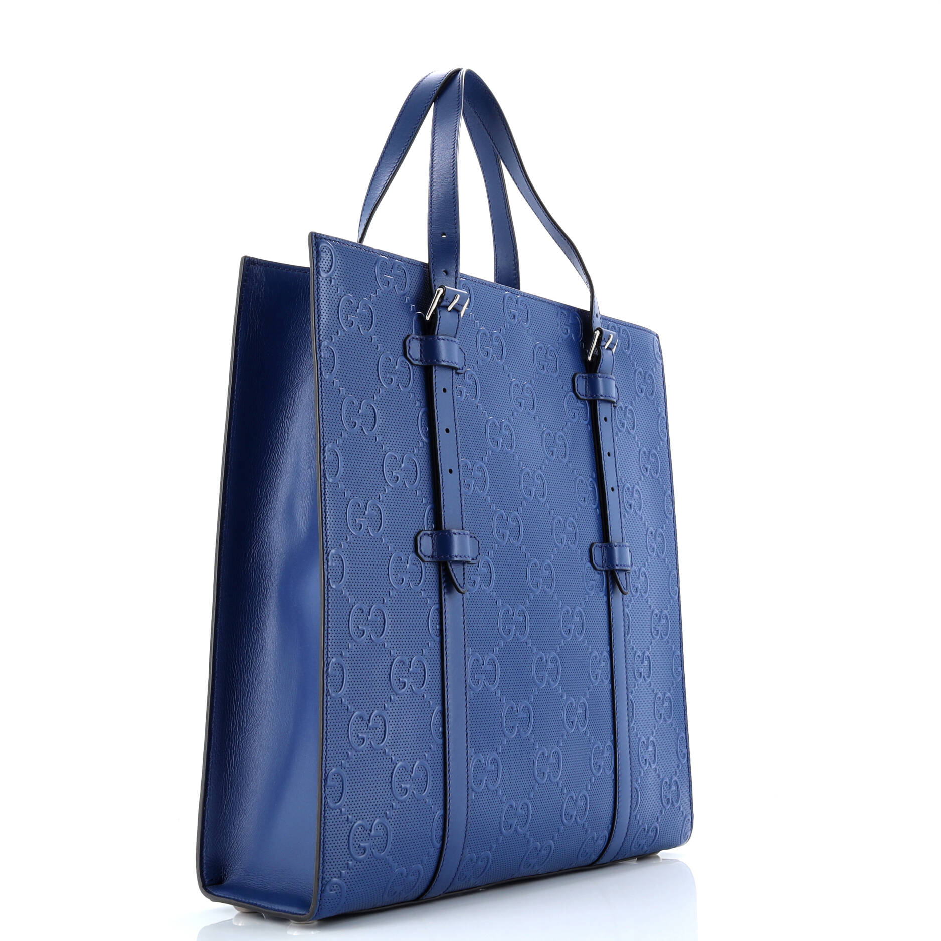 Gucci Tote Bag GG Embossed Perforated Leather Medium