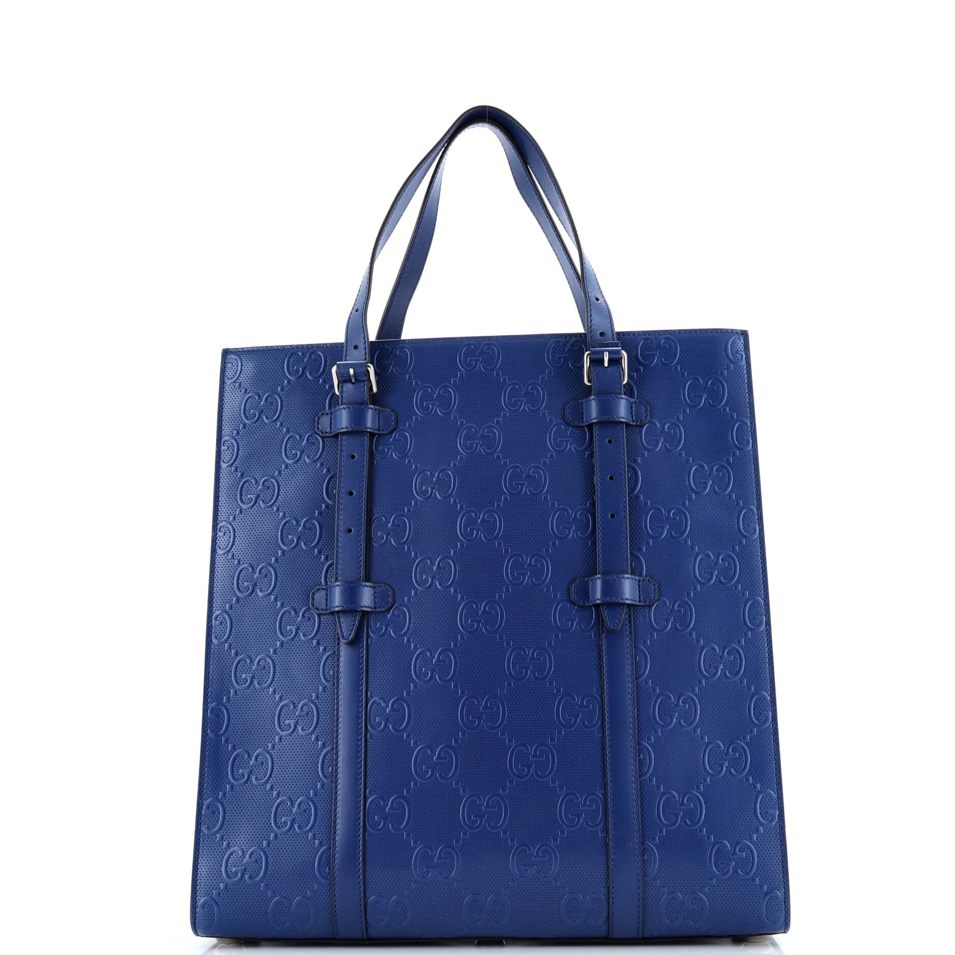 Gucci Tote Bag GG Embossed Perforated Leather Medium