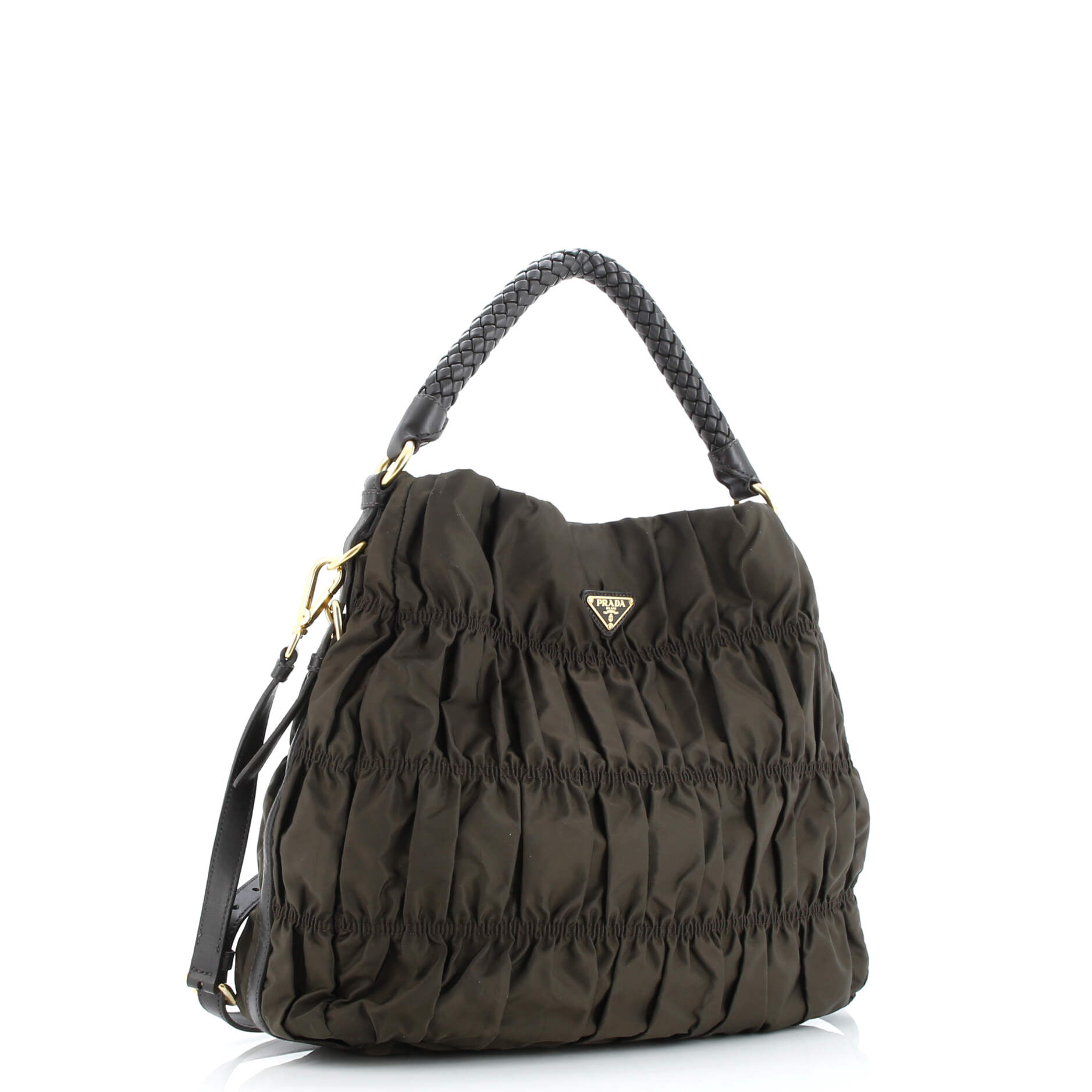 Prada Gaufre Convertible Hobo Tessuto Large