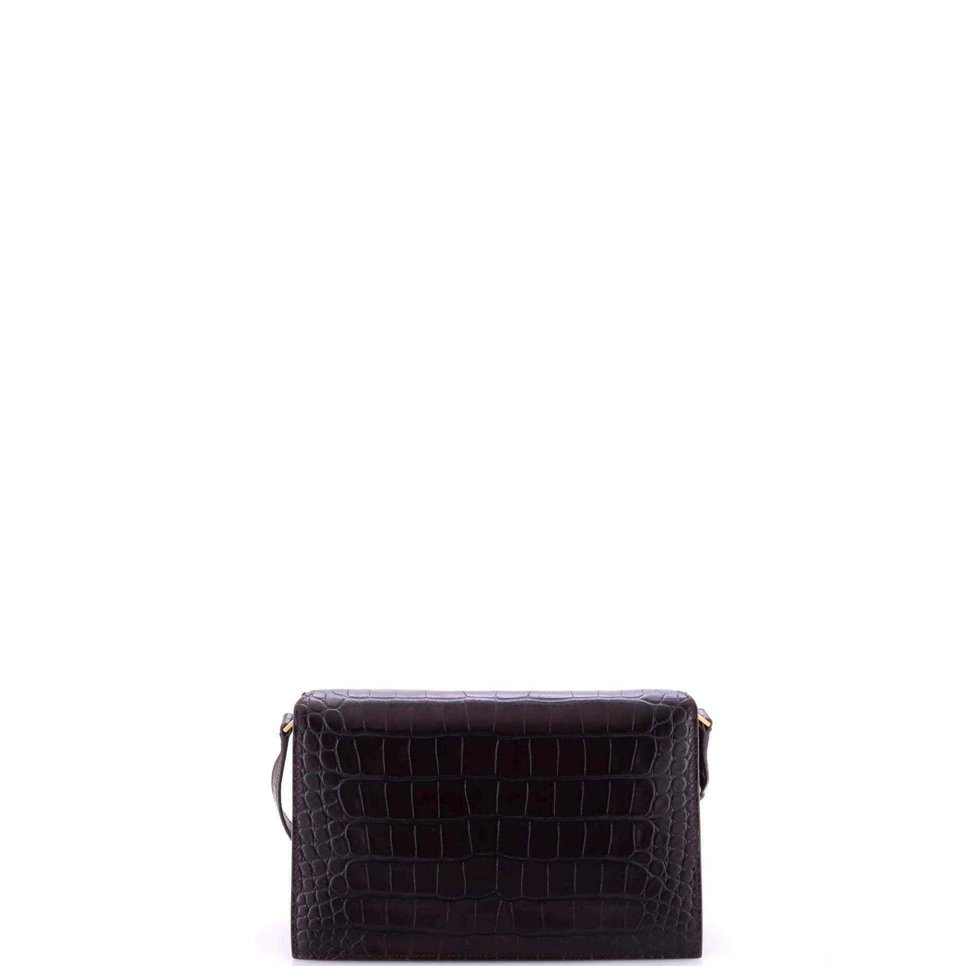 Saint Laurent Catherine Crossbody Bag Crocodile Embossed Leather