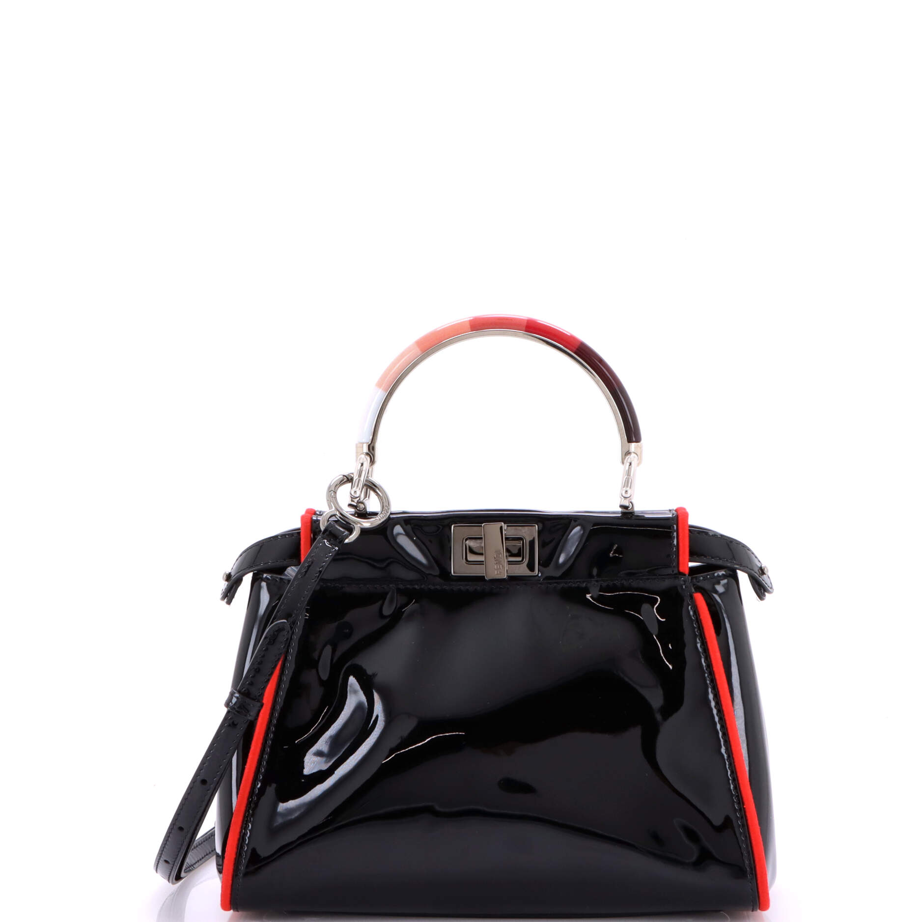 Fendi Resin Handle Peekaboo Bag Patent Mini