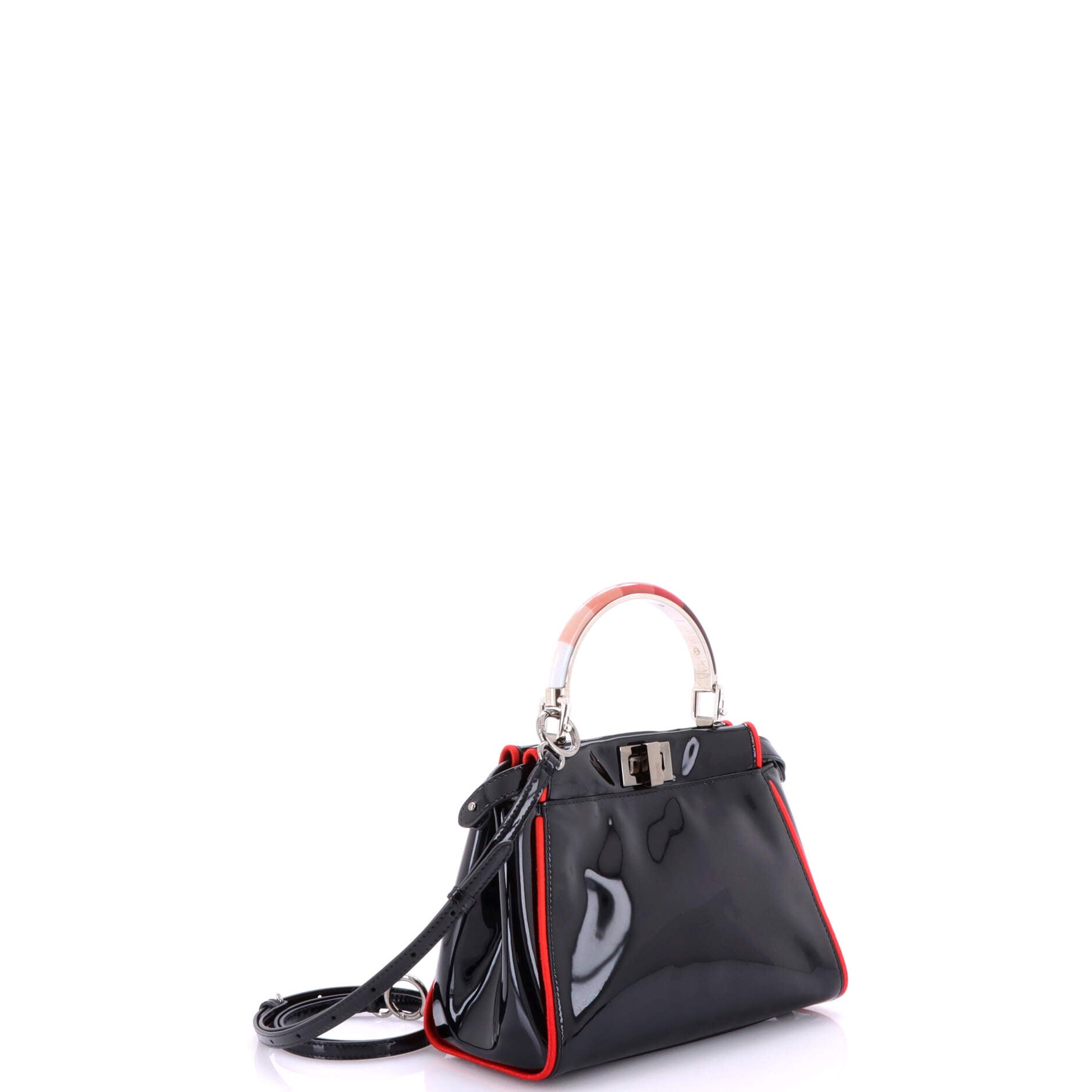 Fendi Resin Handle Peekaboo Bag Patent Mini