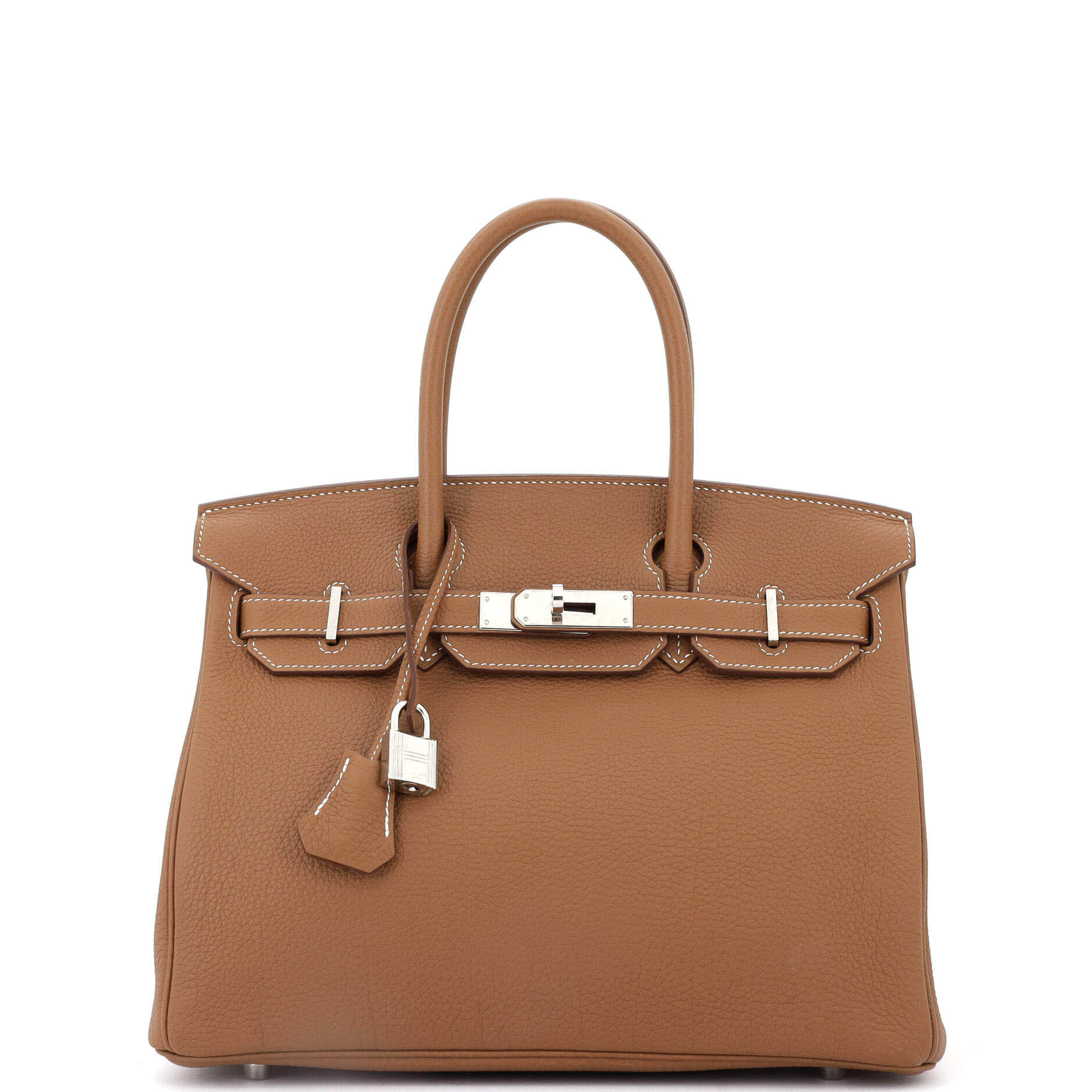 Hermes Birkin Handbag Brown Togo with Palladium Hardware 30