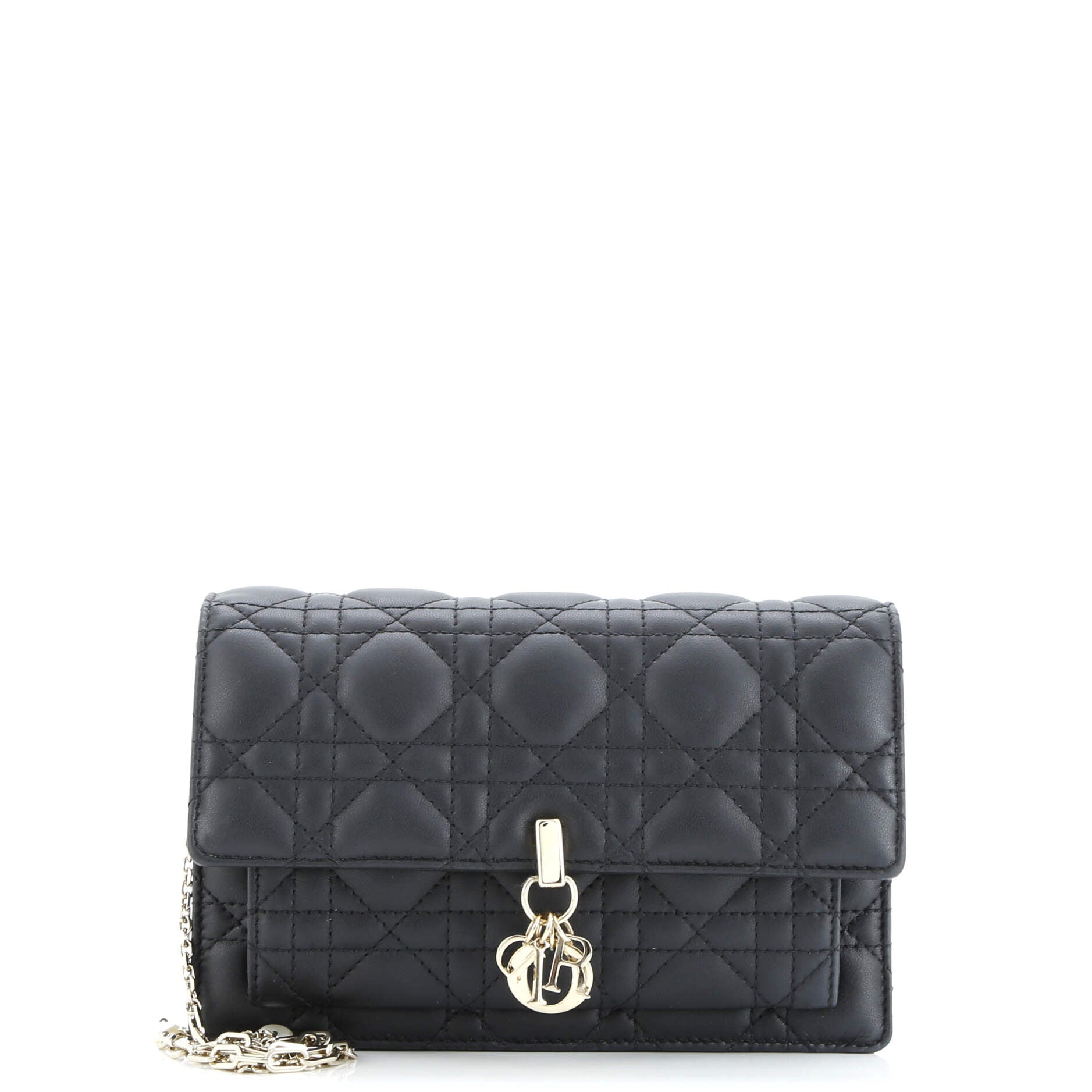 Christian Dior Miss Dior Charms Chain Pouch Cannage Quilt Lambskin