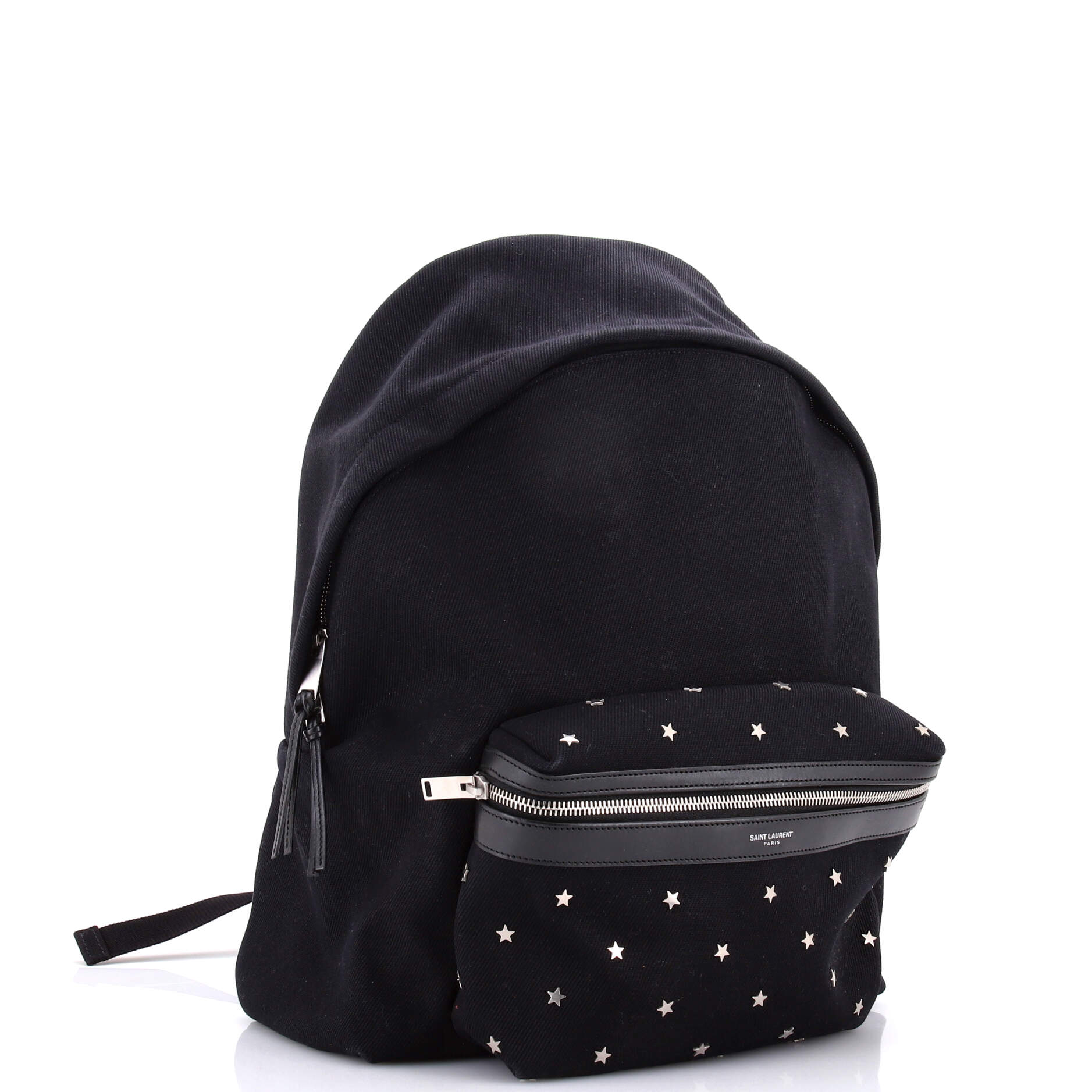 Saint Laurent City Backpack Studded Canvas Medium