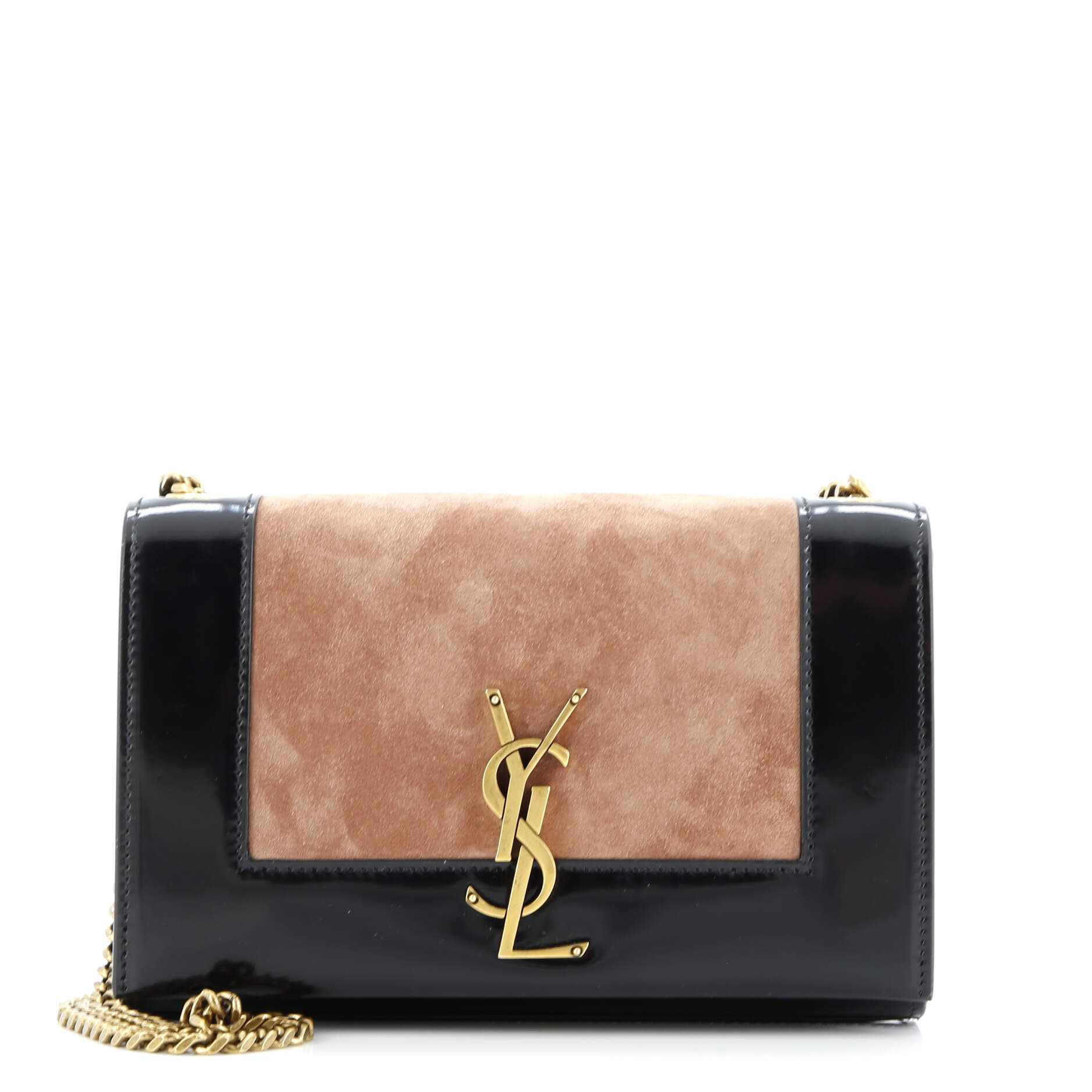 Saint Laurent Classic Monogram Crossbody Bag Patent and Suede Small