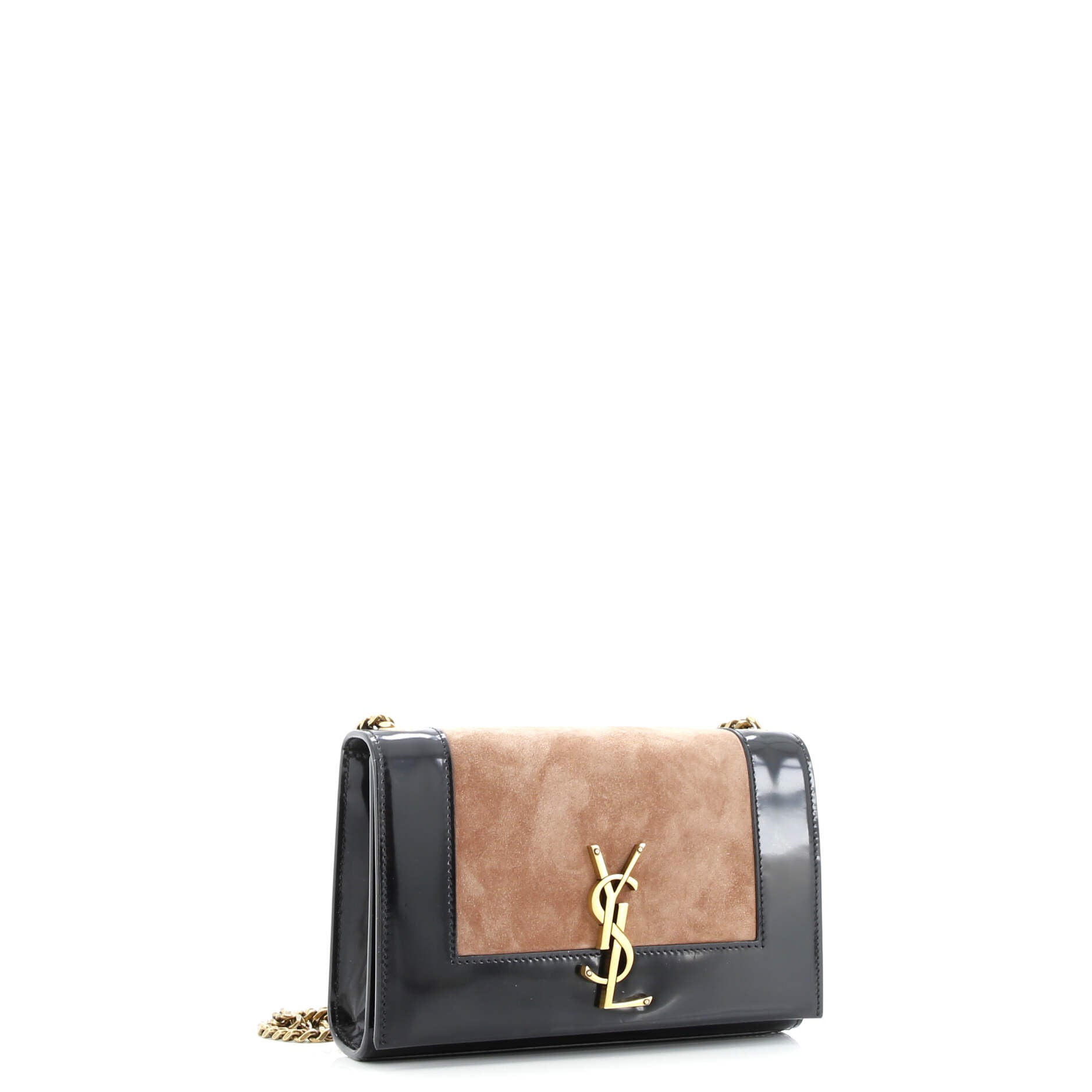 Saint Laurent Classic Monogram Crossbody Bag Patent and Suede Small