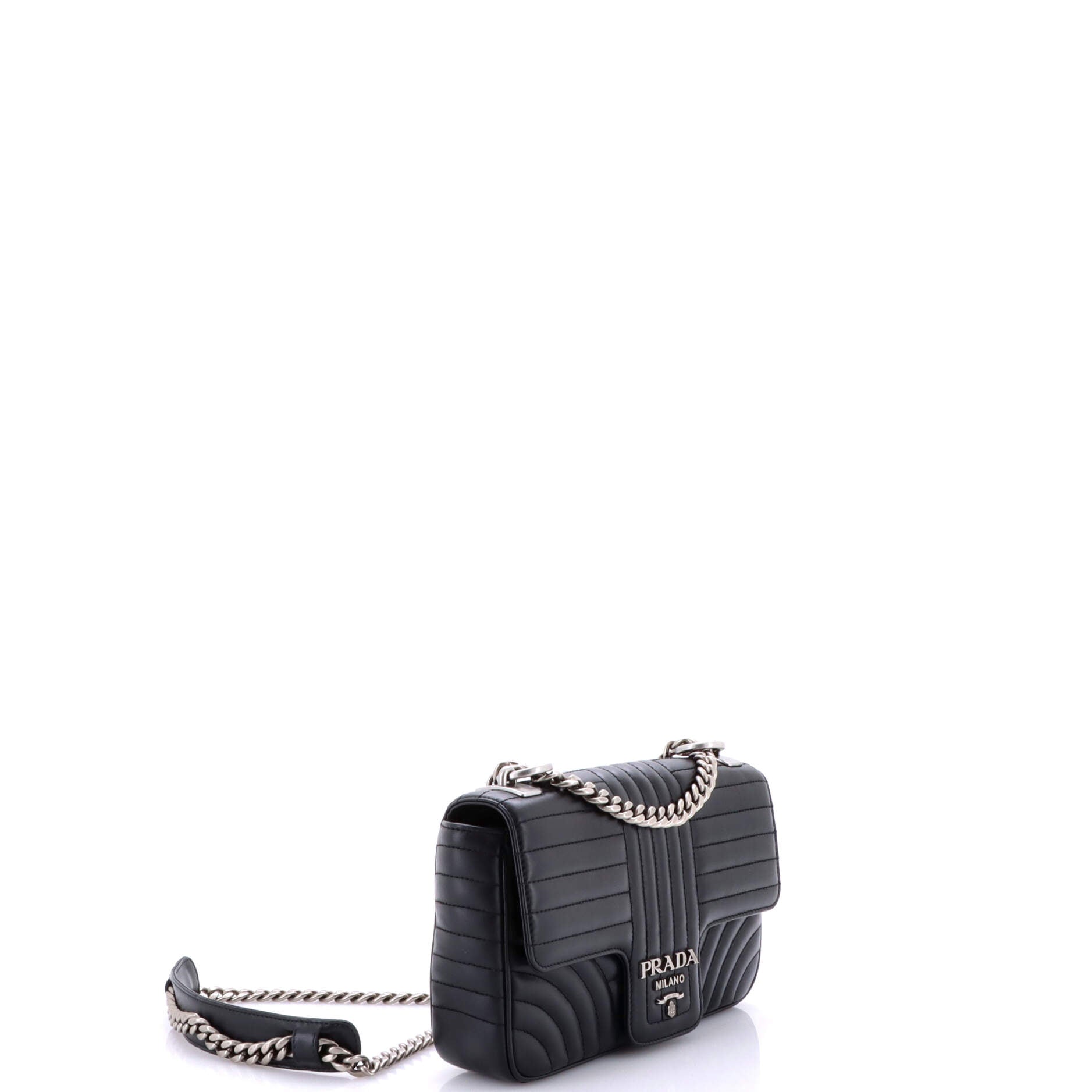 Prada Chain Flap Shoulder Bag Diagramme Quilted Leather Medium