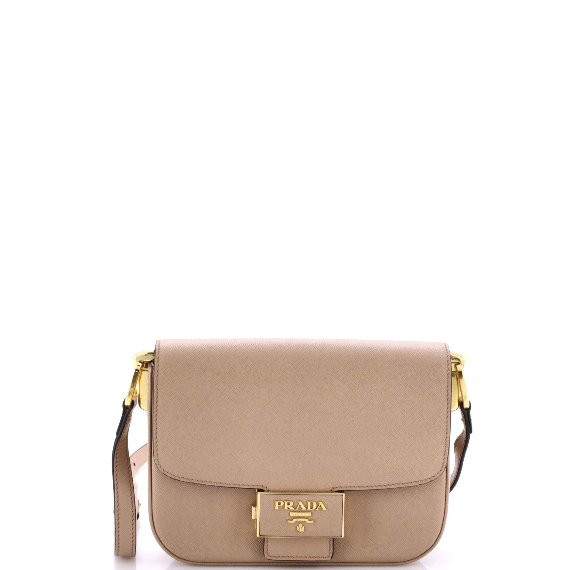 Prada Embleme Flap Bag Saffiano Leather Small