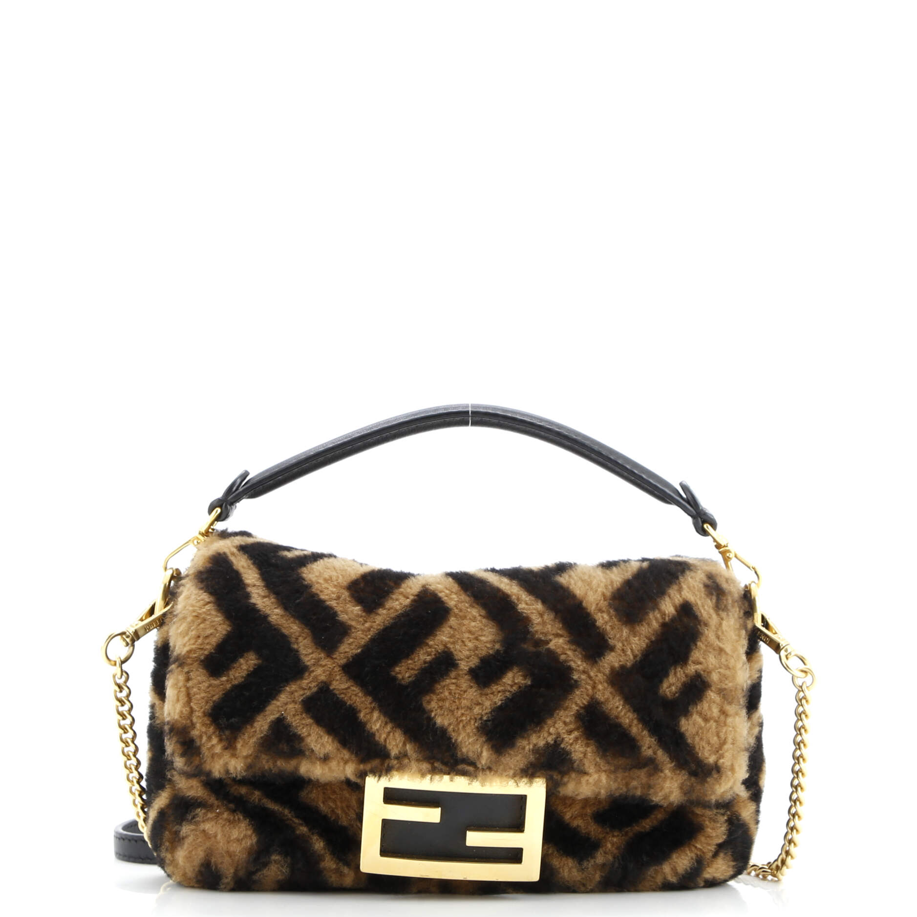 Fendi Baguette NM Bag Zucca Shearling Mini