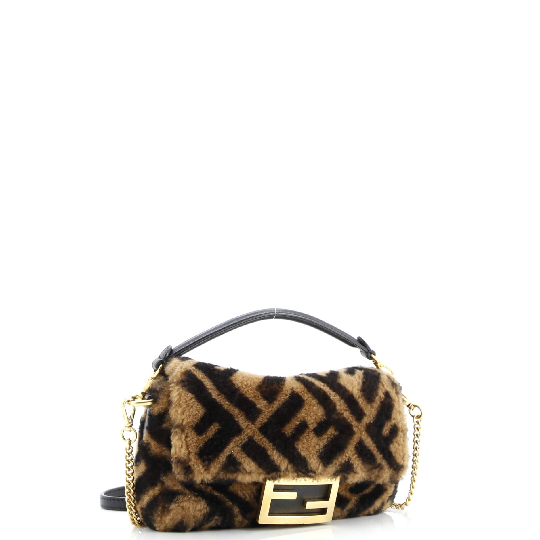 Fendi Baguette NM Bag Zucca Shearling Mini