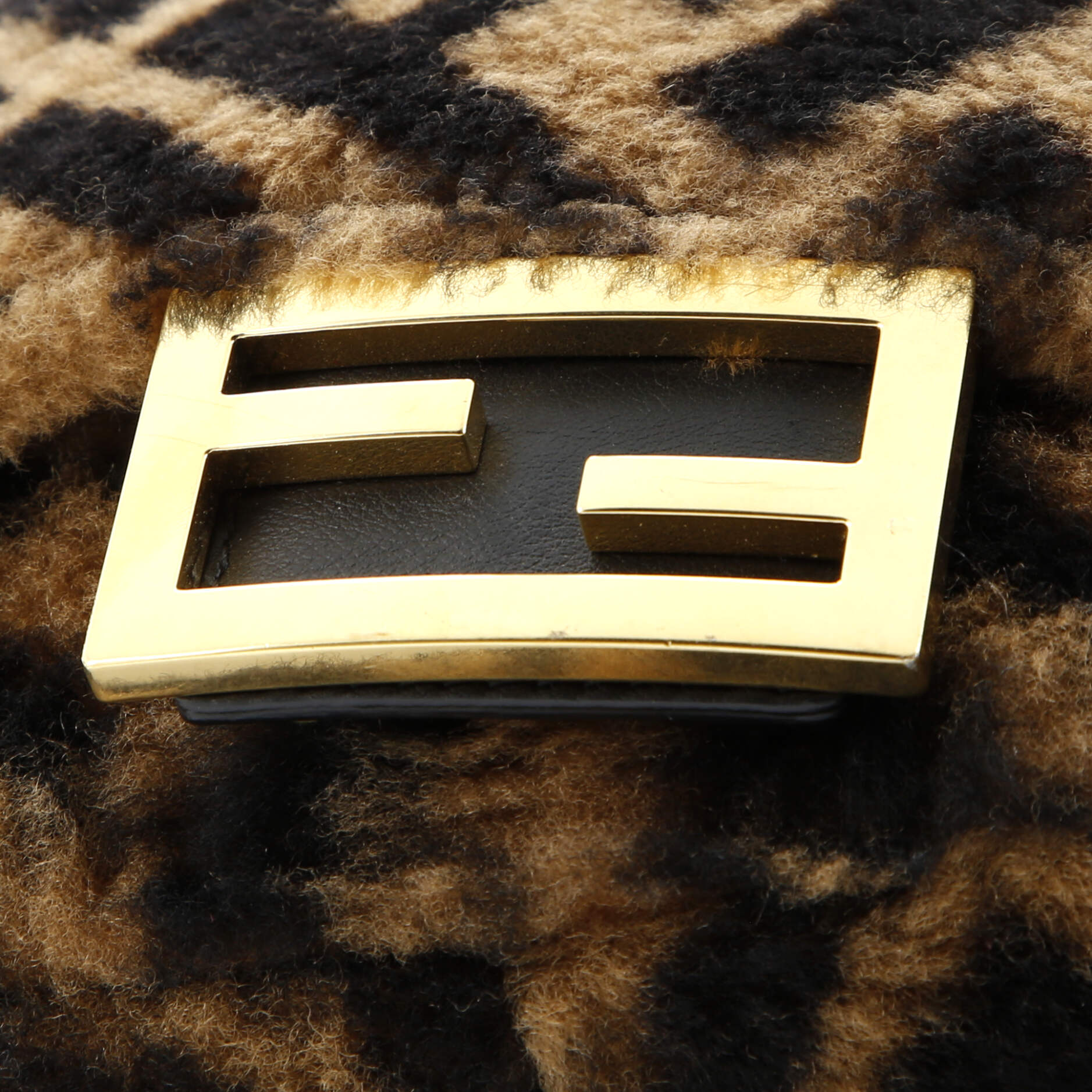 Fendi Baguette NM Bag Zucca Shearling Mini