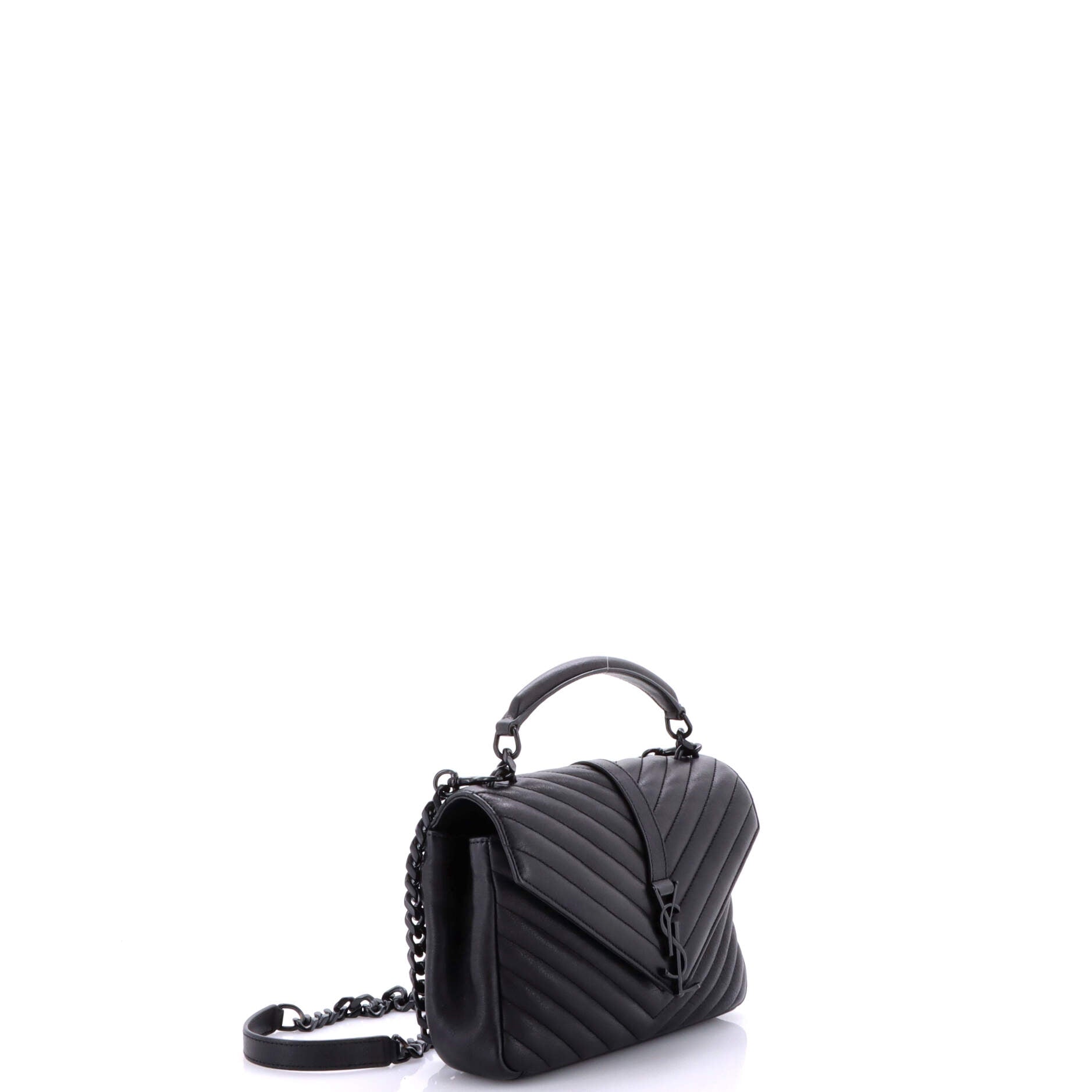 Saint Laurent Classic Monogram College Bag Matelasse Chevron Leather Medium