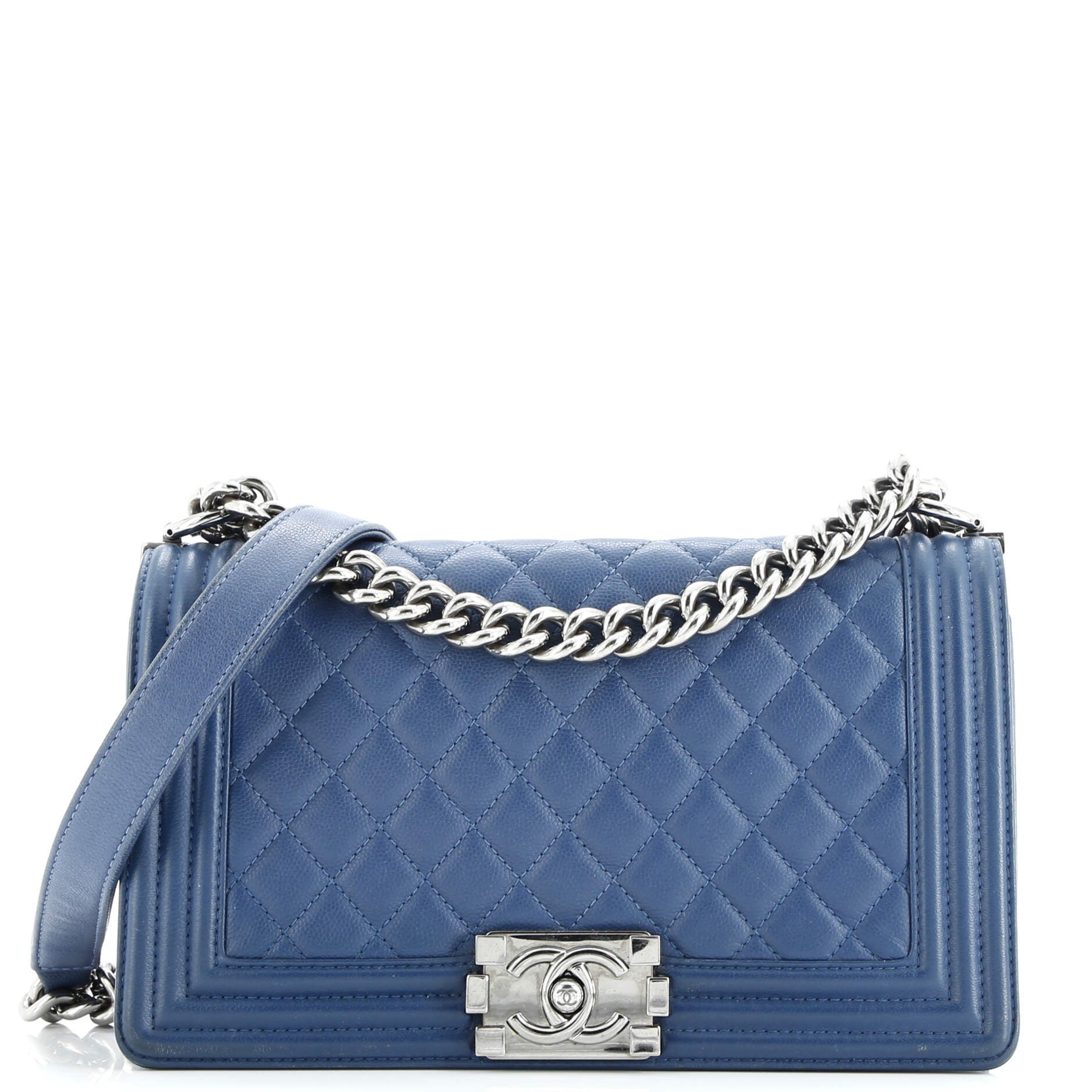 Chanel Boy Flap Bag Quilted Caviar Old Medium