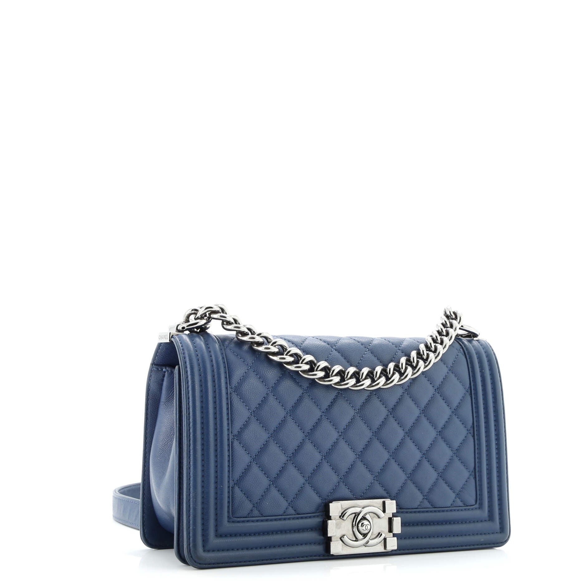 Chanel Boy Flap Bag Quilted Caviar Old Medium