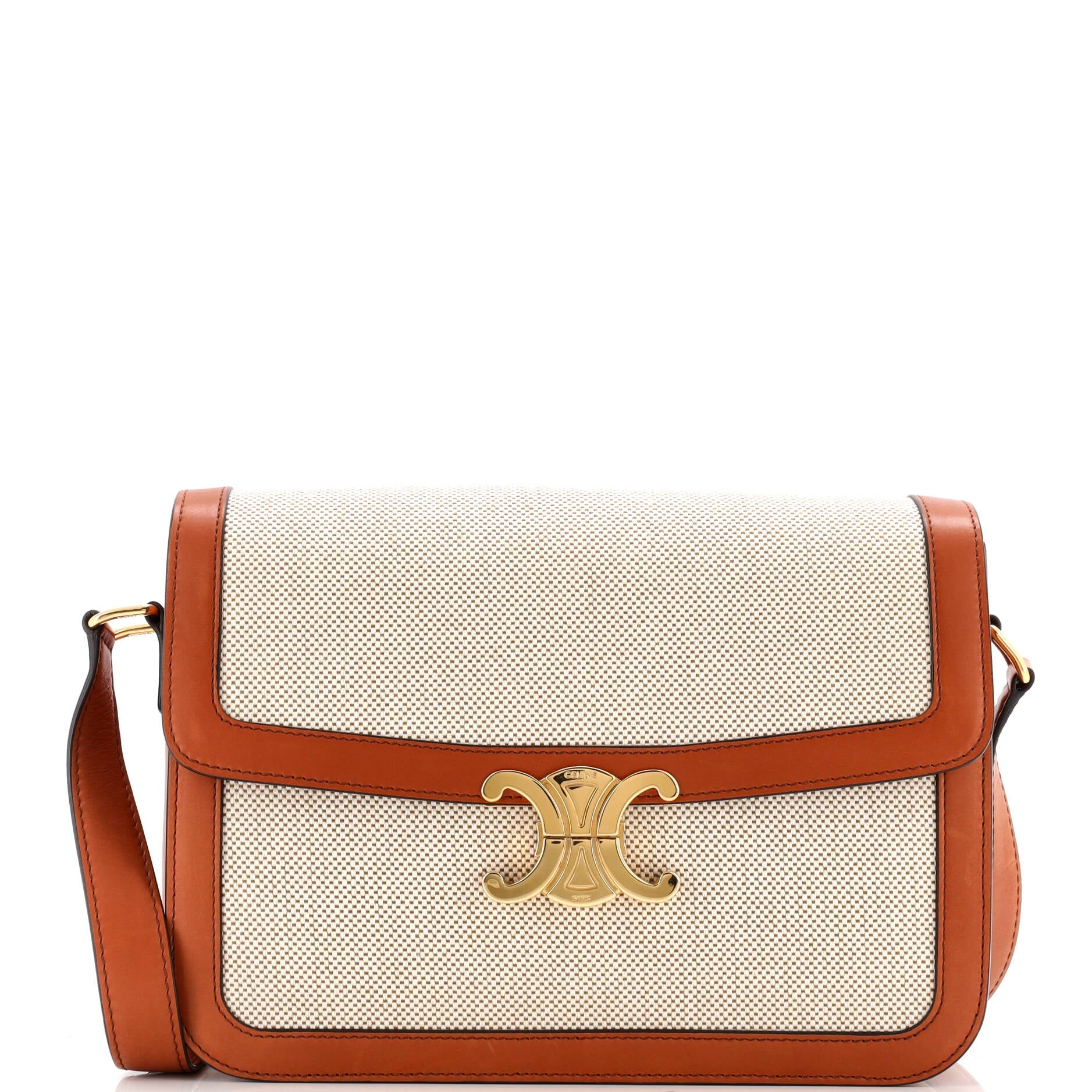 Celine Triomphe Shoulder Bag Canvas with Leather Medium