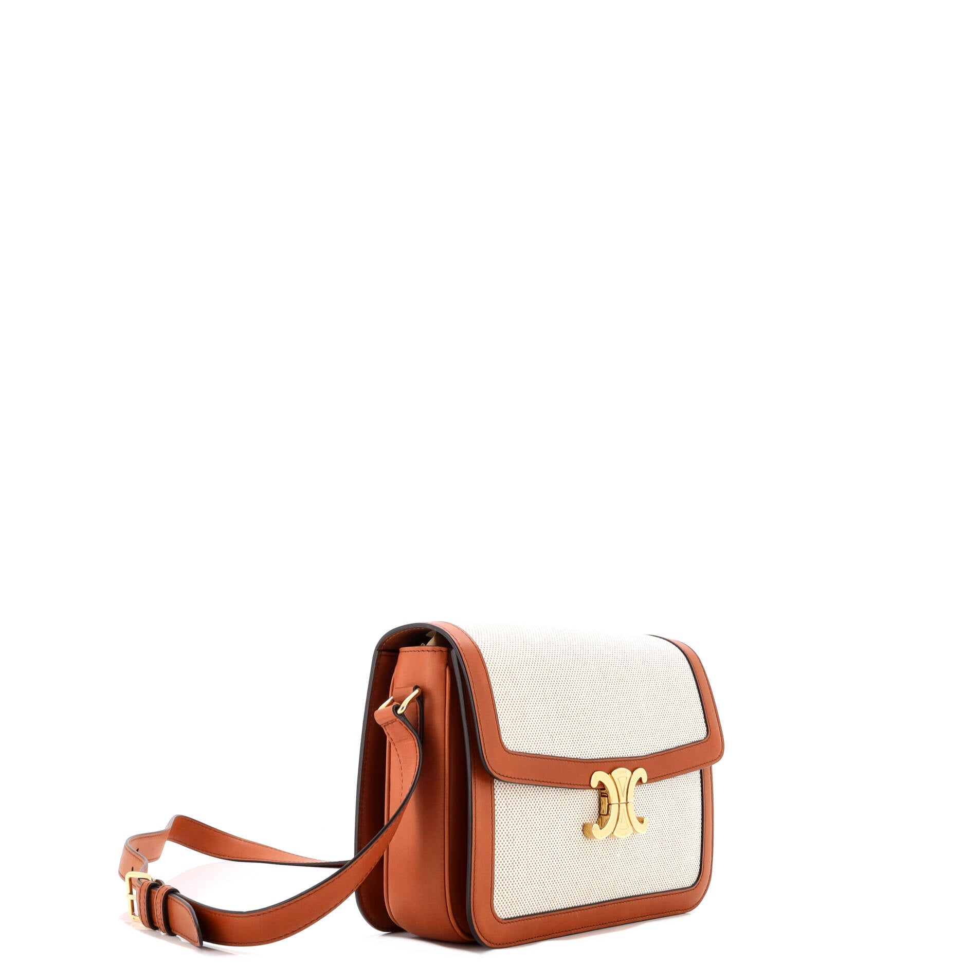 Celine Triomphe Shoulder Bag Canvas with Leather Medium