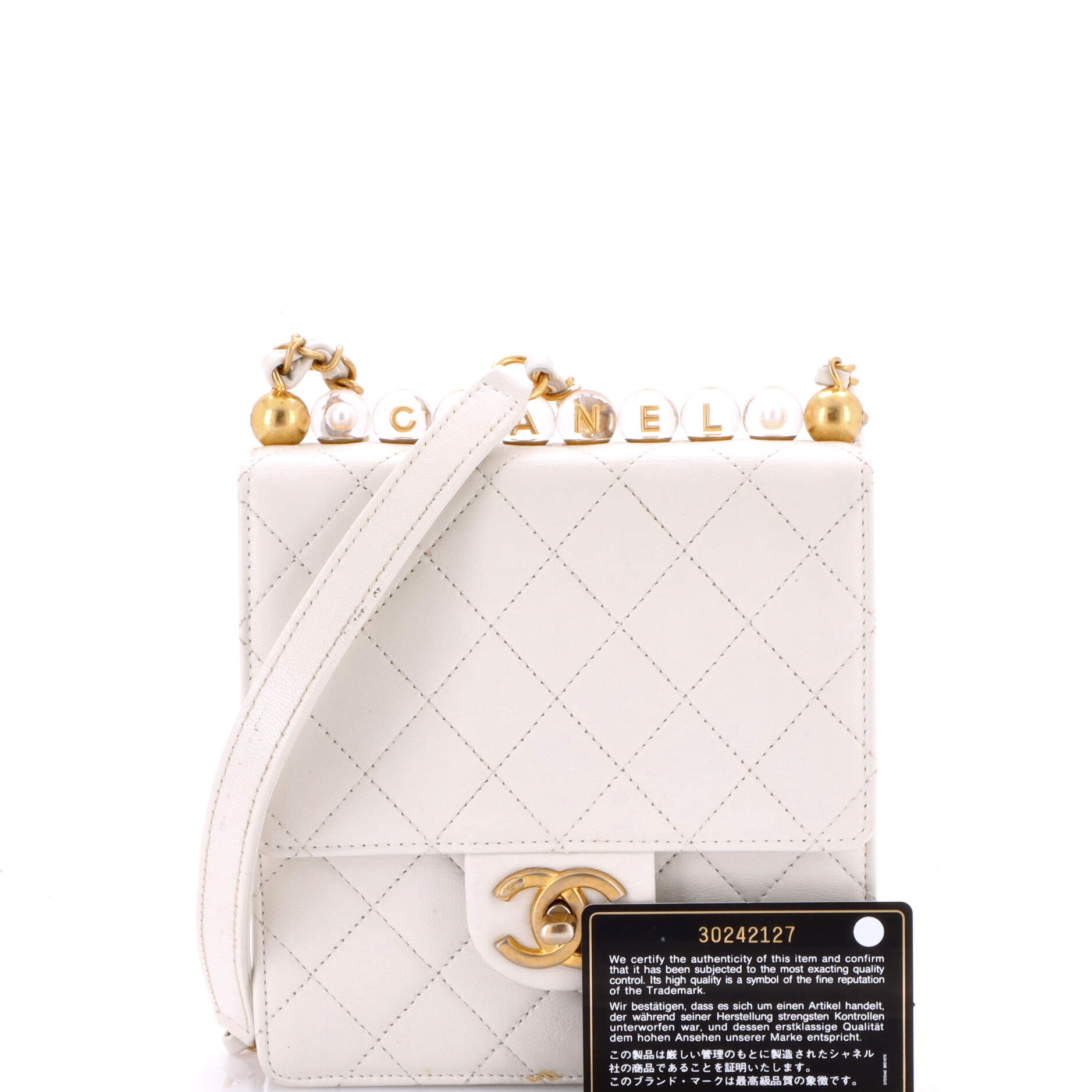 Chanel Chic Pearls Flap Bag Quilted Goatskin with Acrylic Beads Mini
