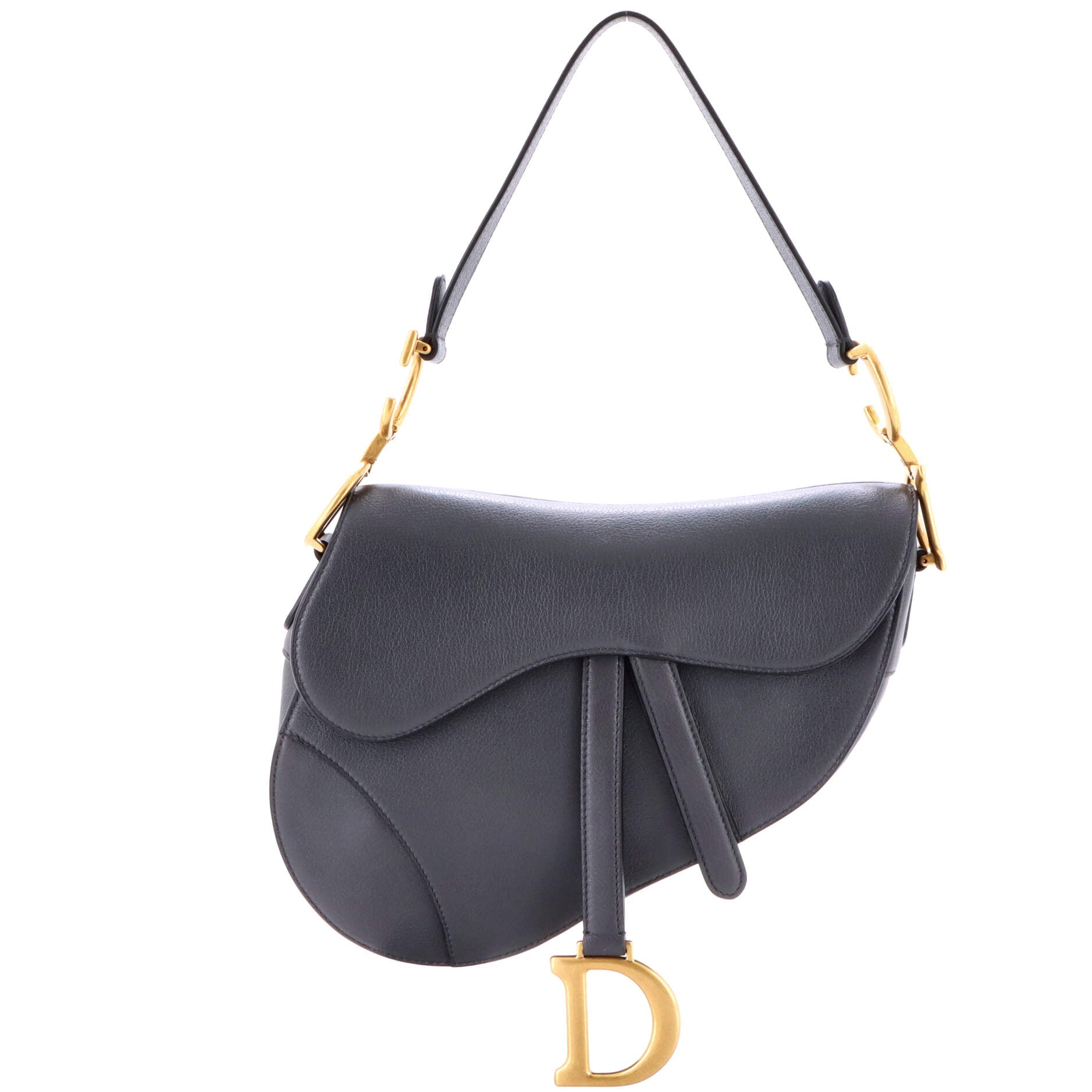 Christian Dior Saddle Handbag Leather Medium