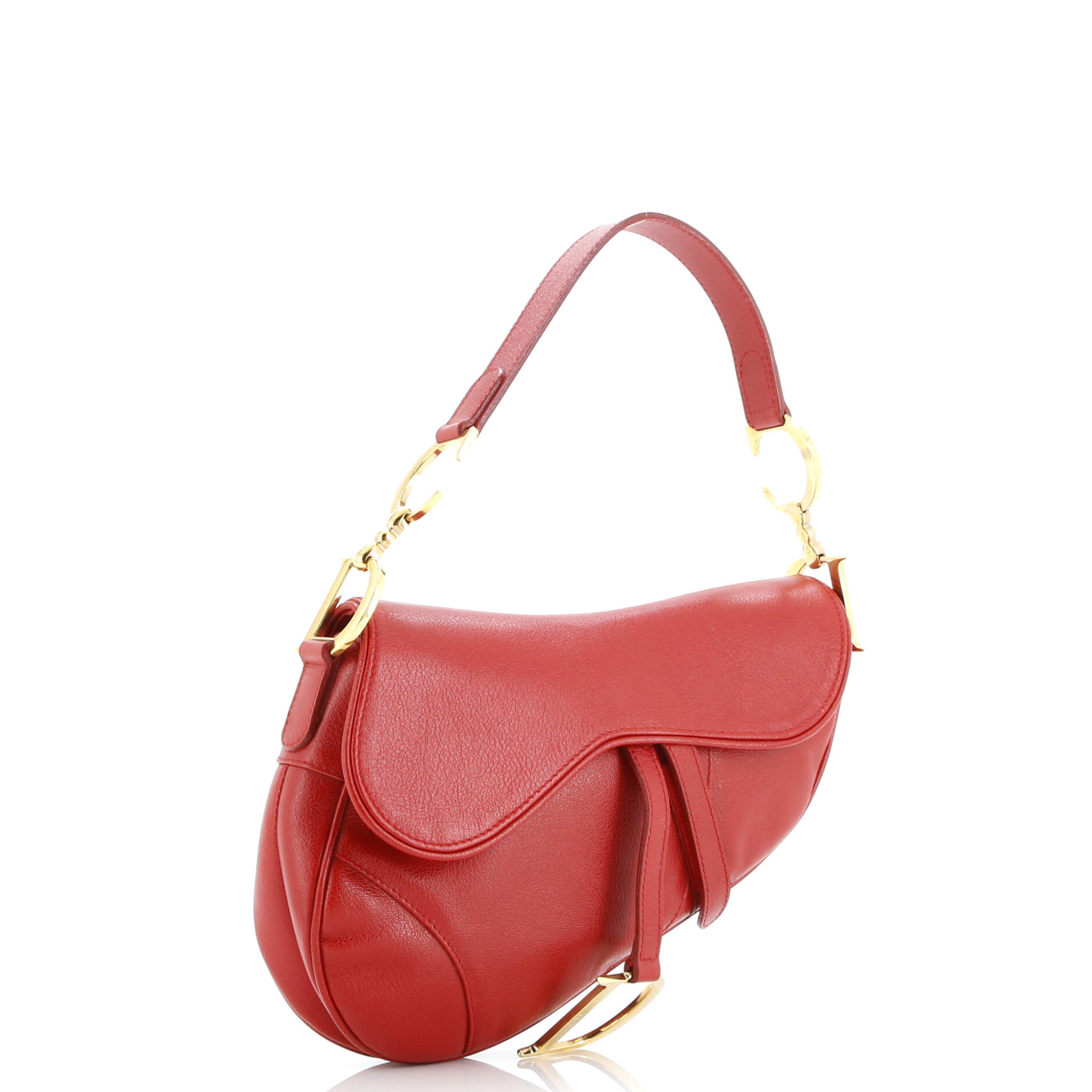 Christian Dior Saddle Handbag Leather Medium