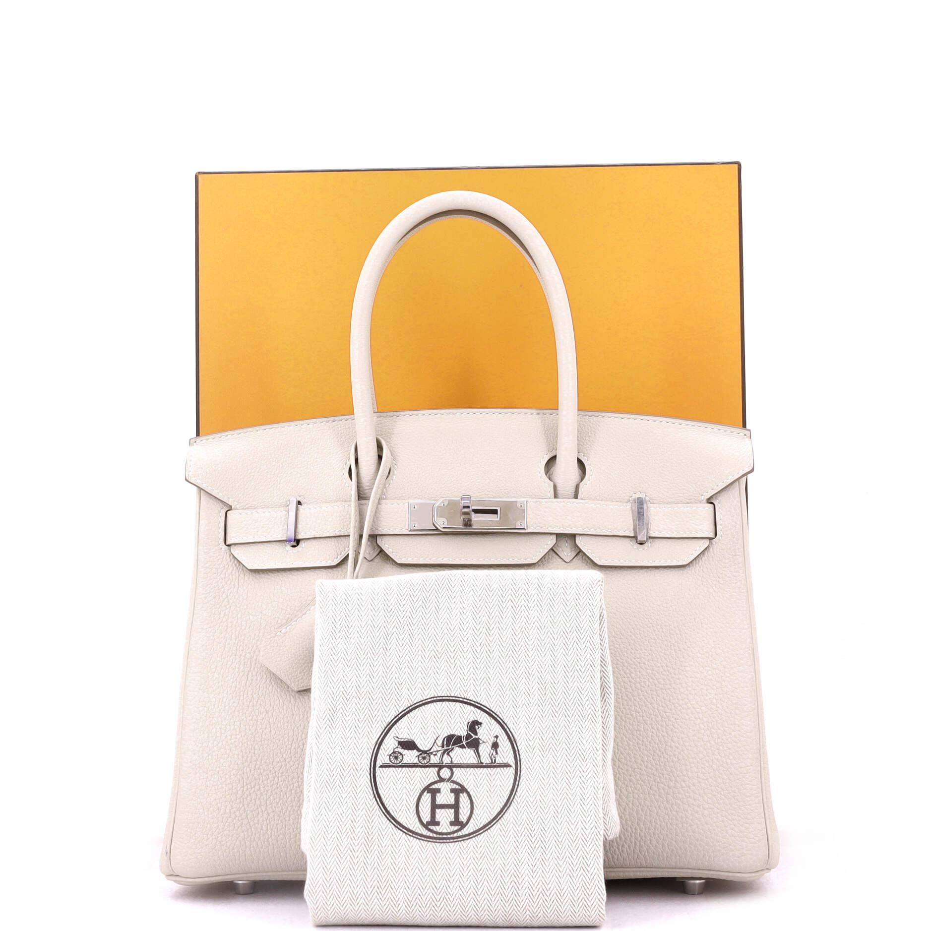 Hermes Birkin Handbag Light Togo with Palladium Hardware 30