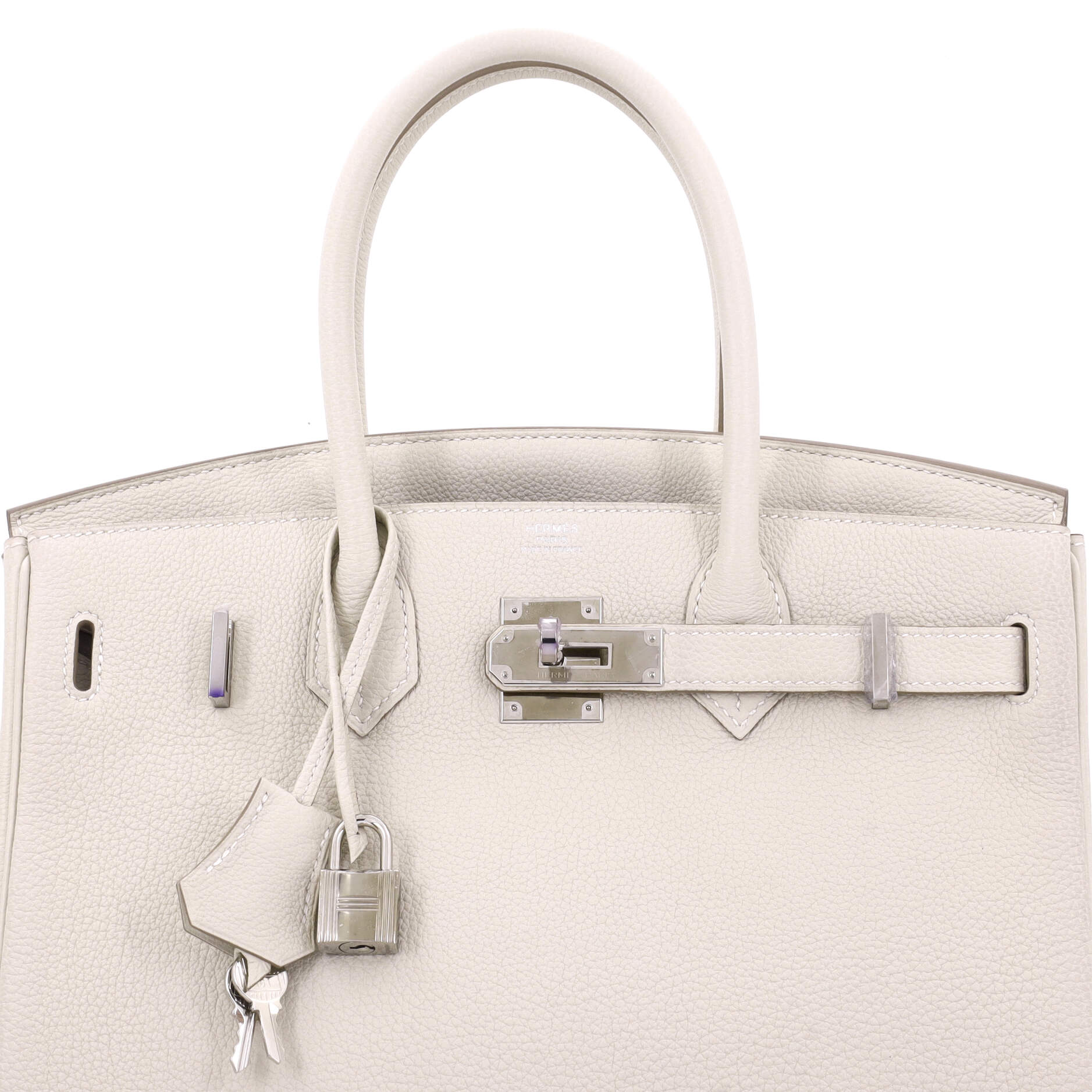 Hermes Birkin Handbag Light Togo with Palladium Hardware 30