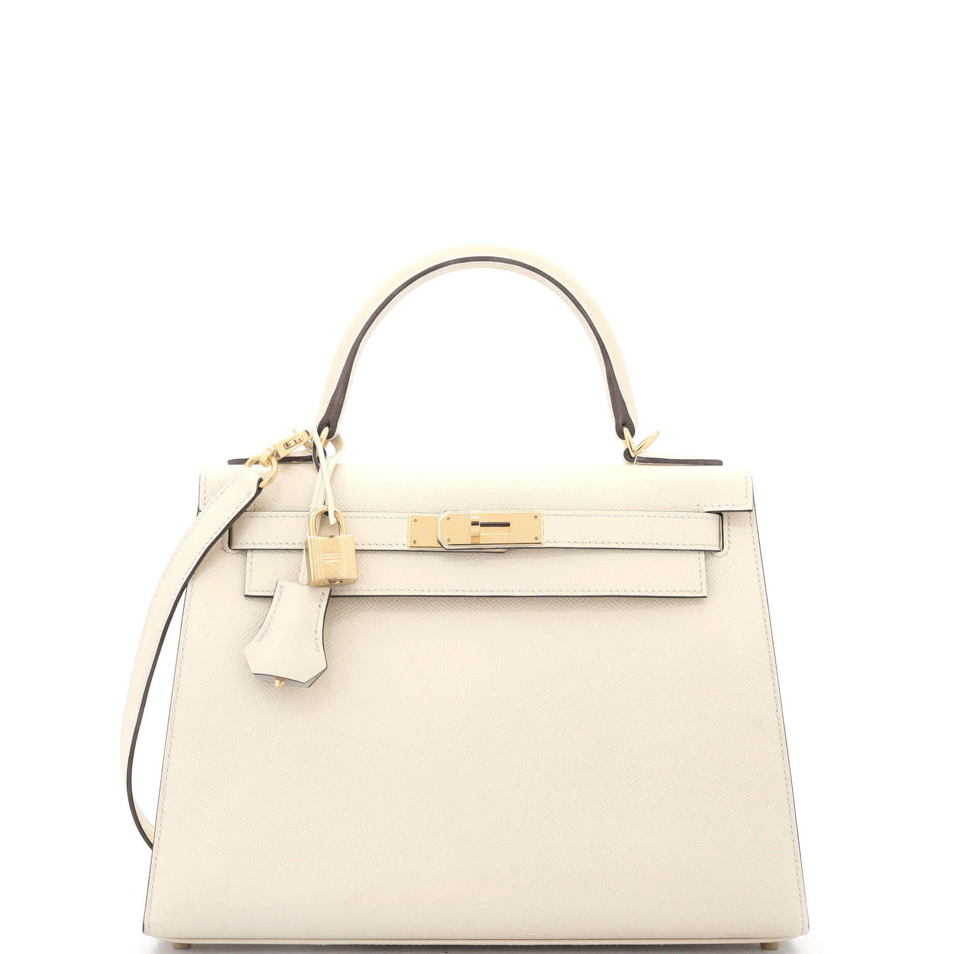 Hermes Kelly Handbag Light Epsom with Gold Hardware 28