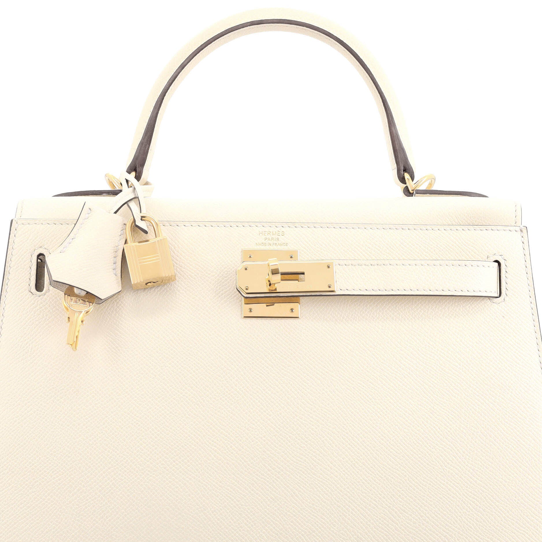 Hermes Kelly Handbag Light Epsom with Gold Hardware 28