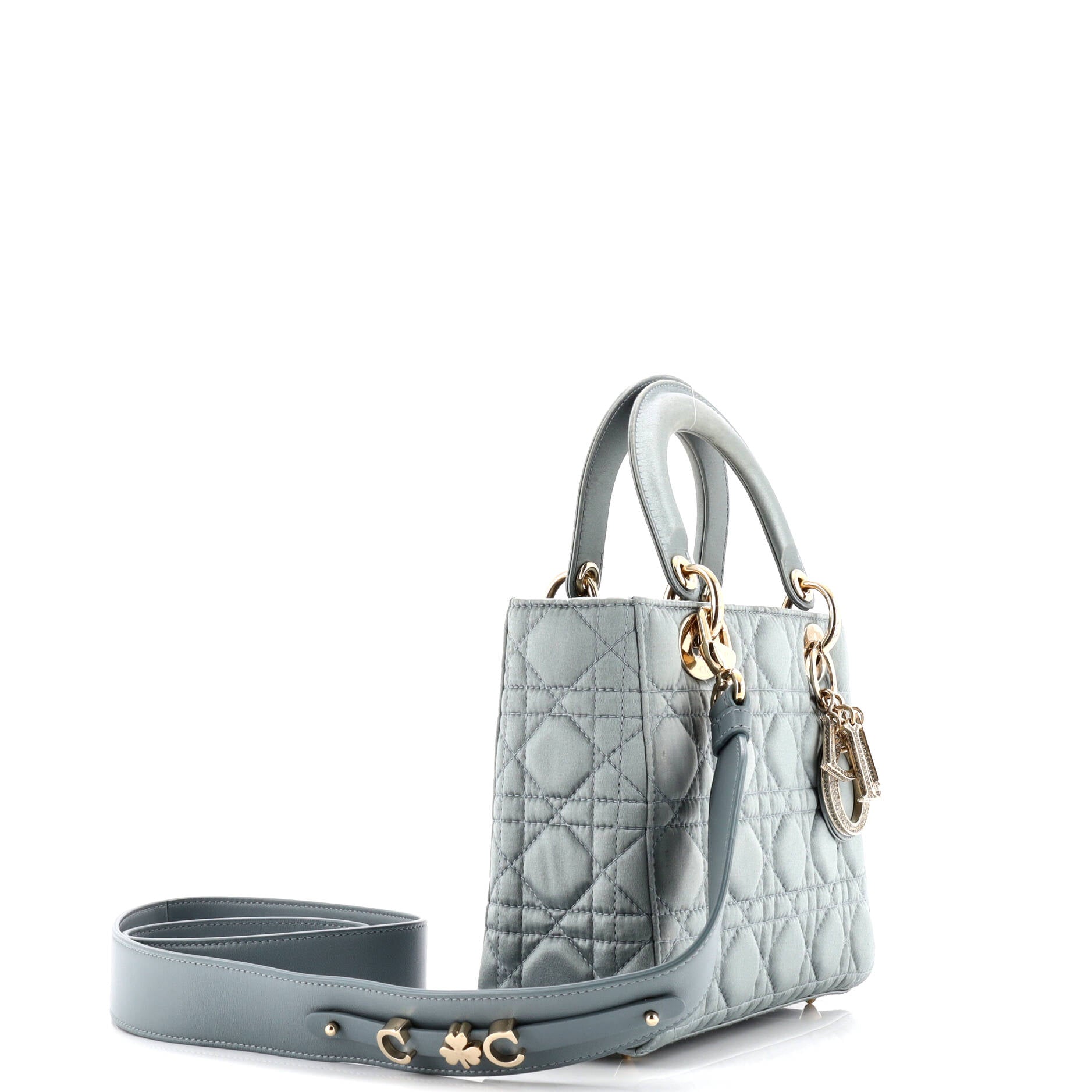 Christian Dior My ABCDior Lady Dior Bag Cannage Quilt Satin with Crystal Charms