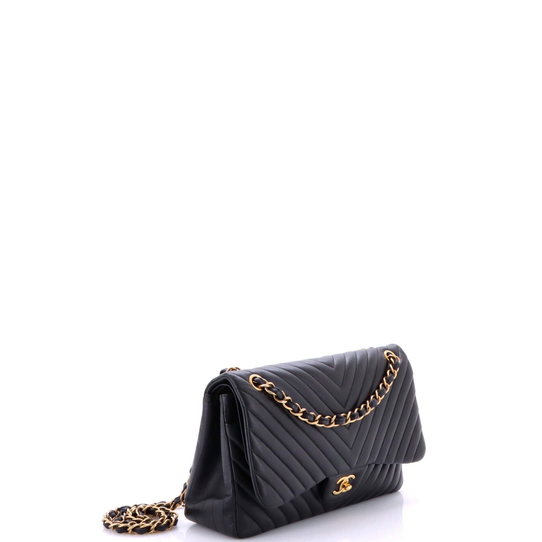Chanel Classic Double Flap Bag Chevron Lambskin Jumbo