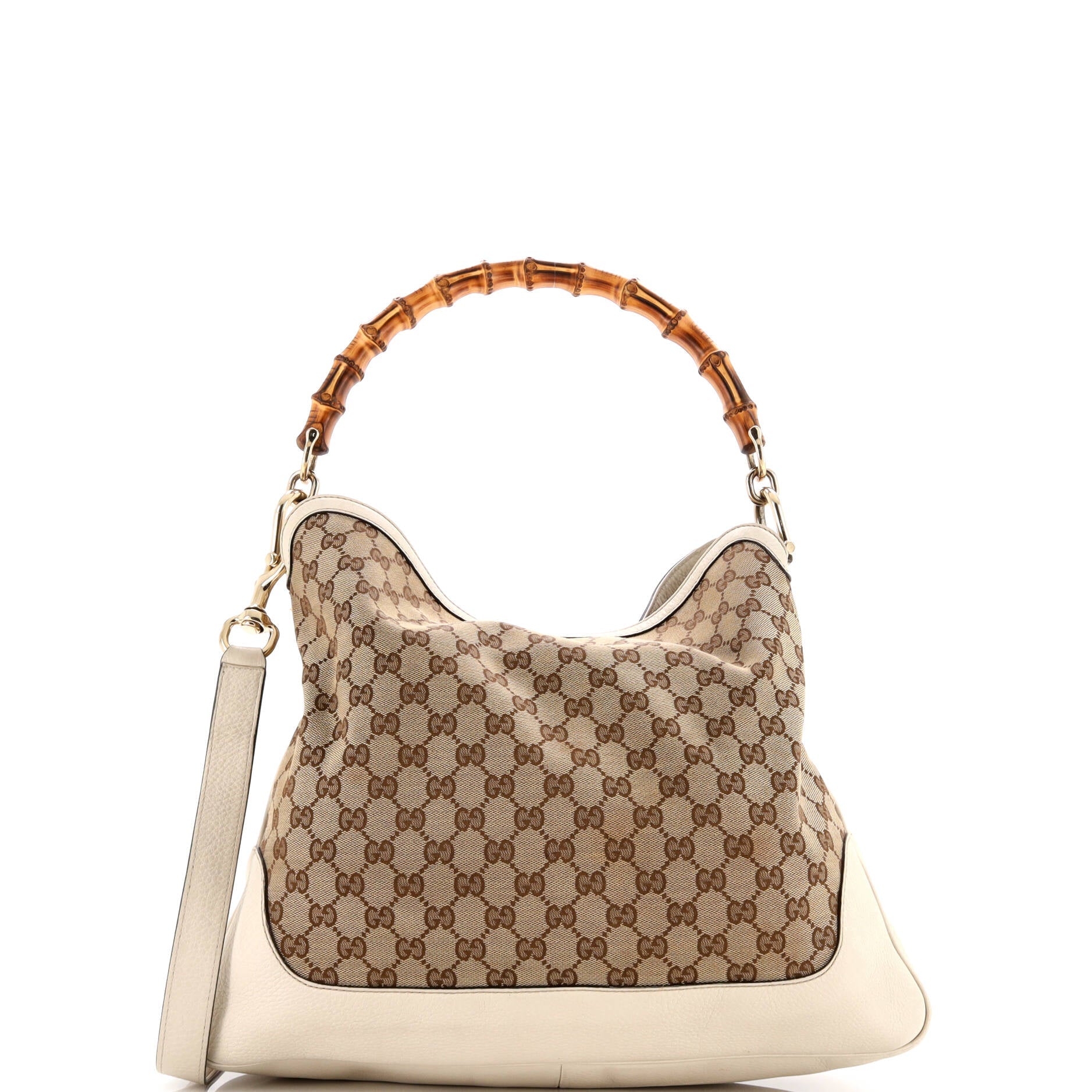 Gucci Diana Bamboo Shoulder Bag GG Canvas Medium