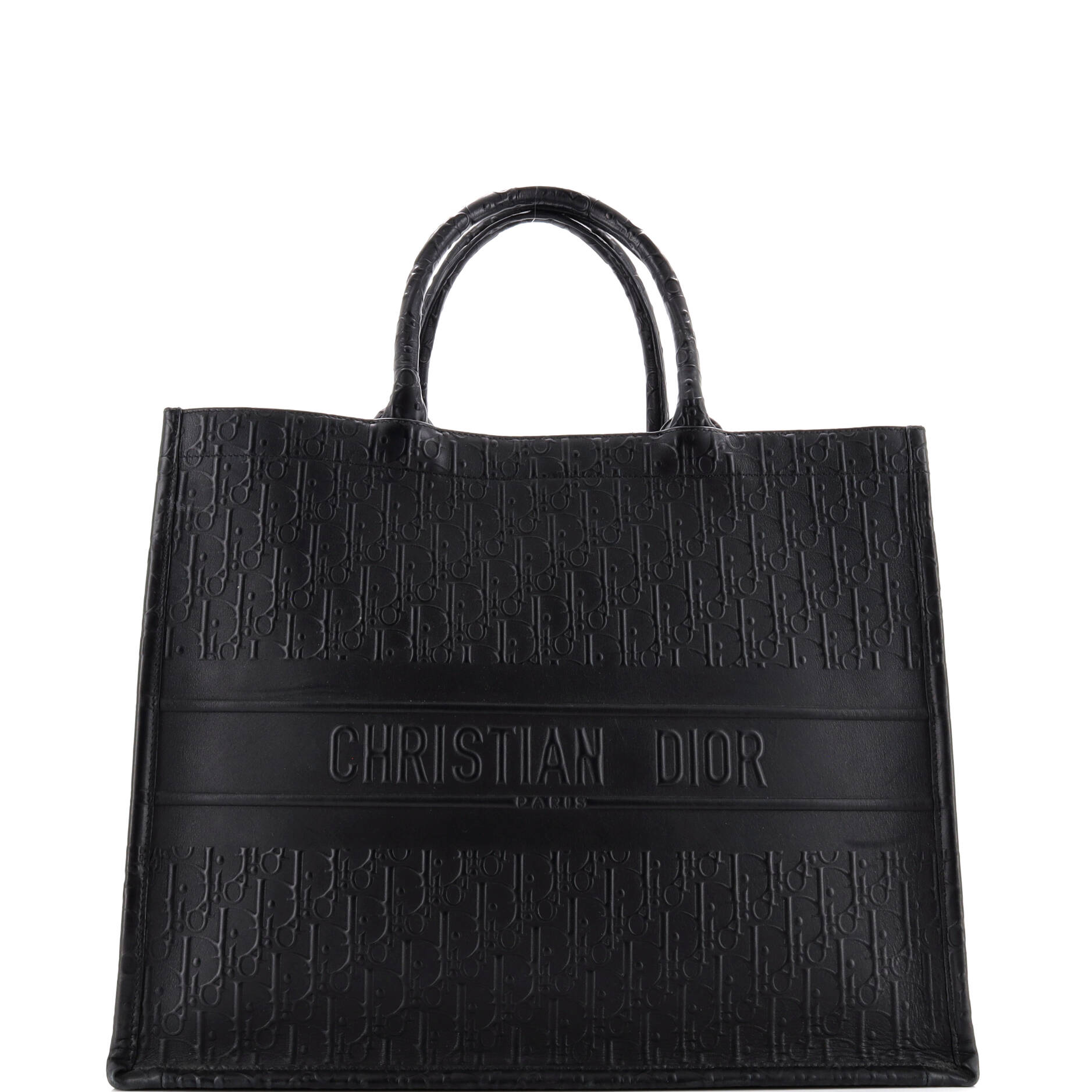 Christian Dior Book Tote Oblique Embossed Calfskin Large