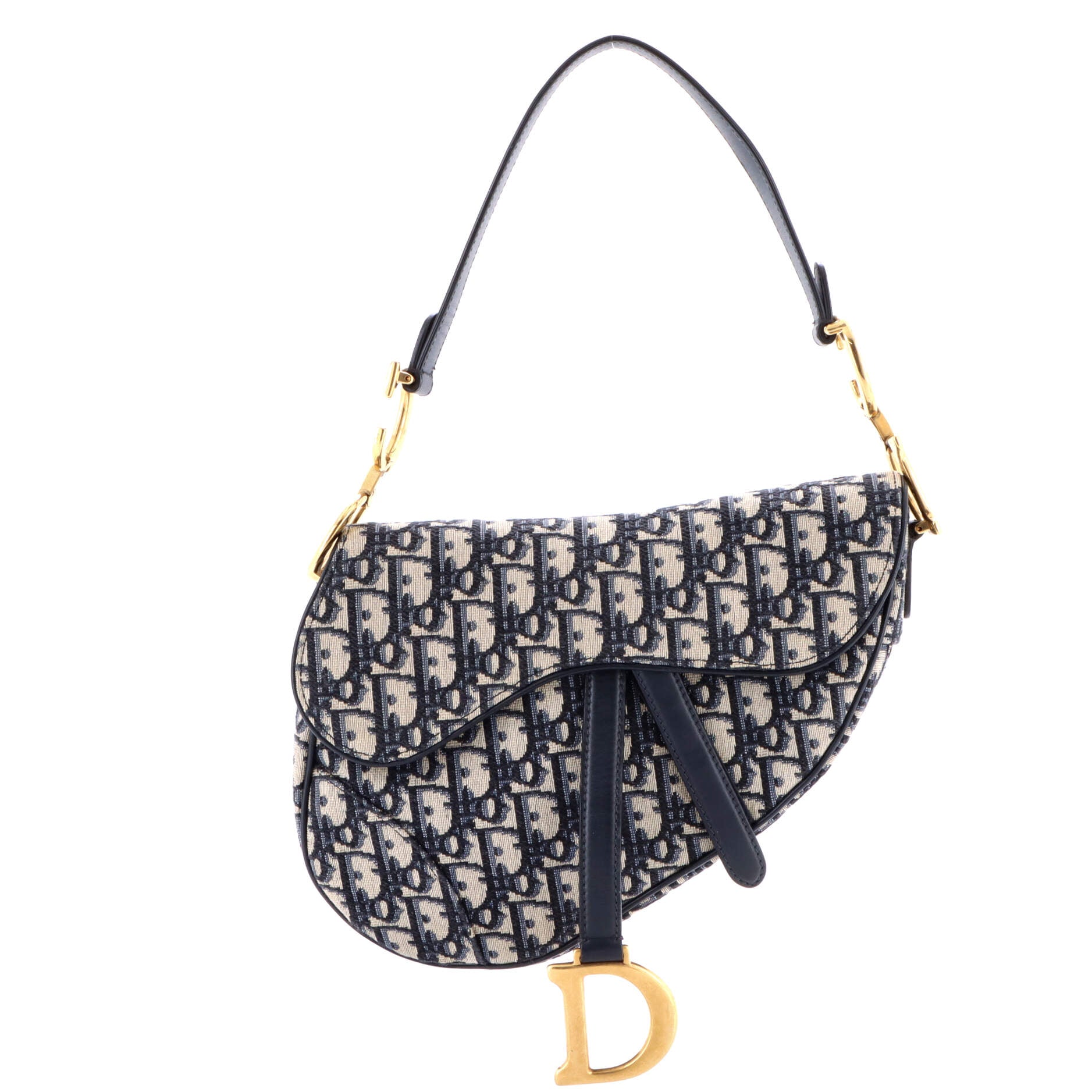 Christian Dior Saddle Handbag Oblique Canvas Medium