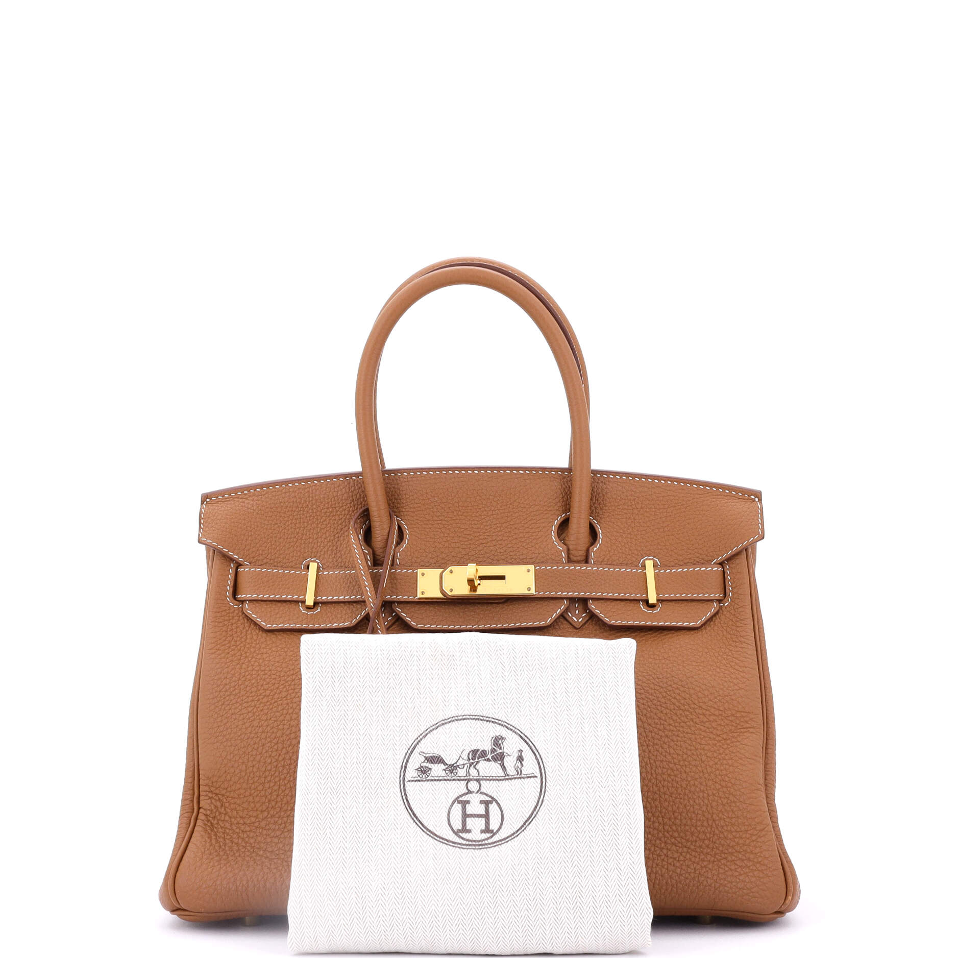 Hermes Birkin Handbag Brown Togo with Gold Hardware 30