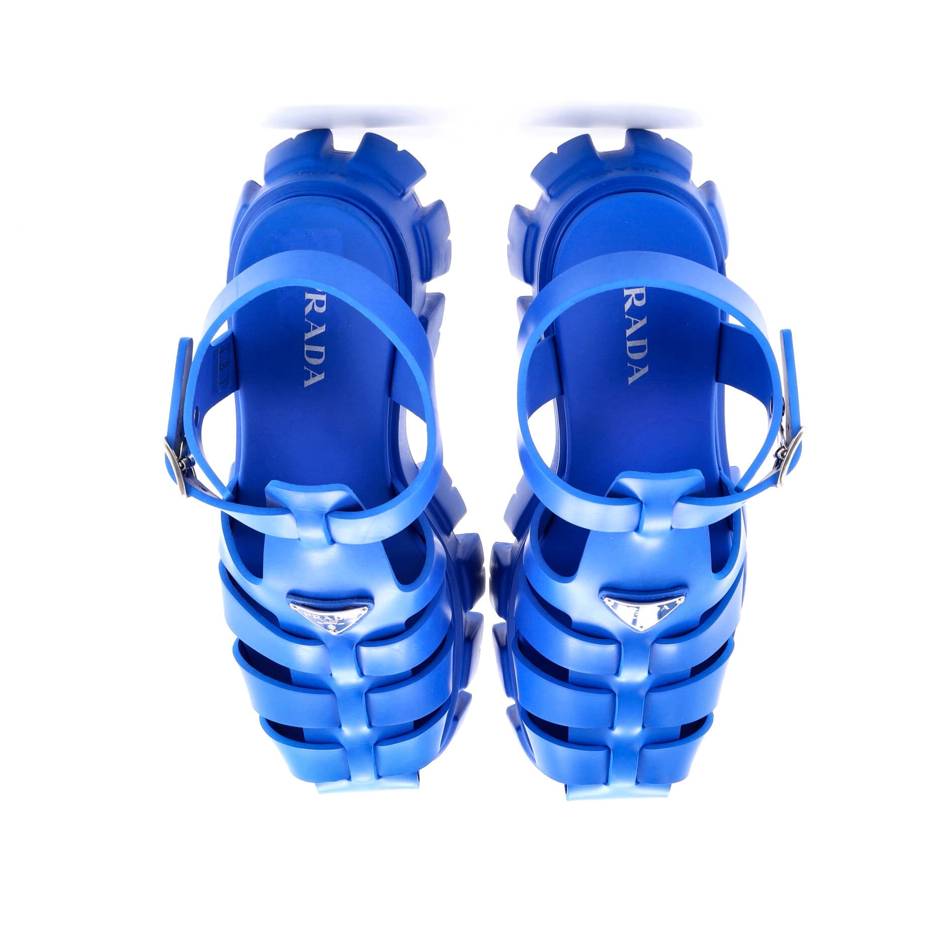 Prada Men's Monolith Cage Platform Sandals Rubber