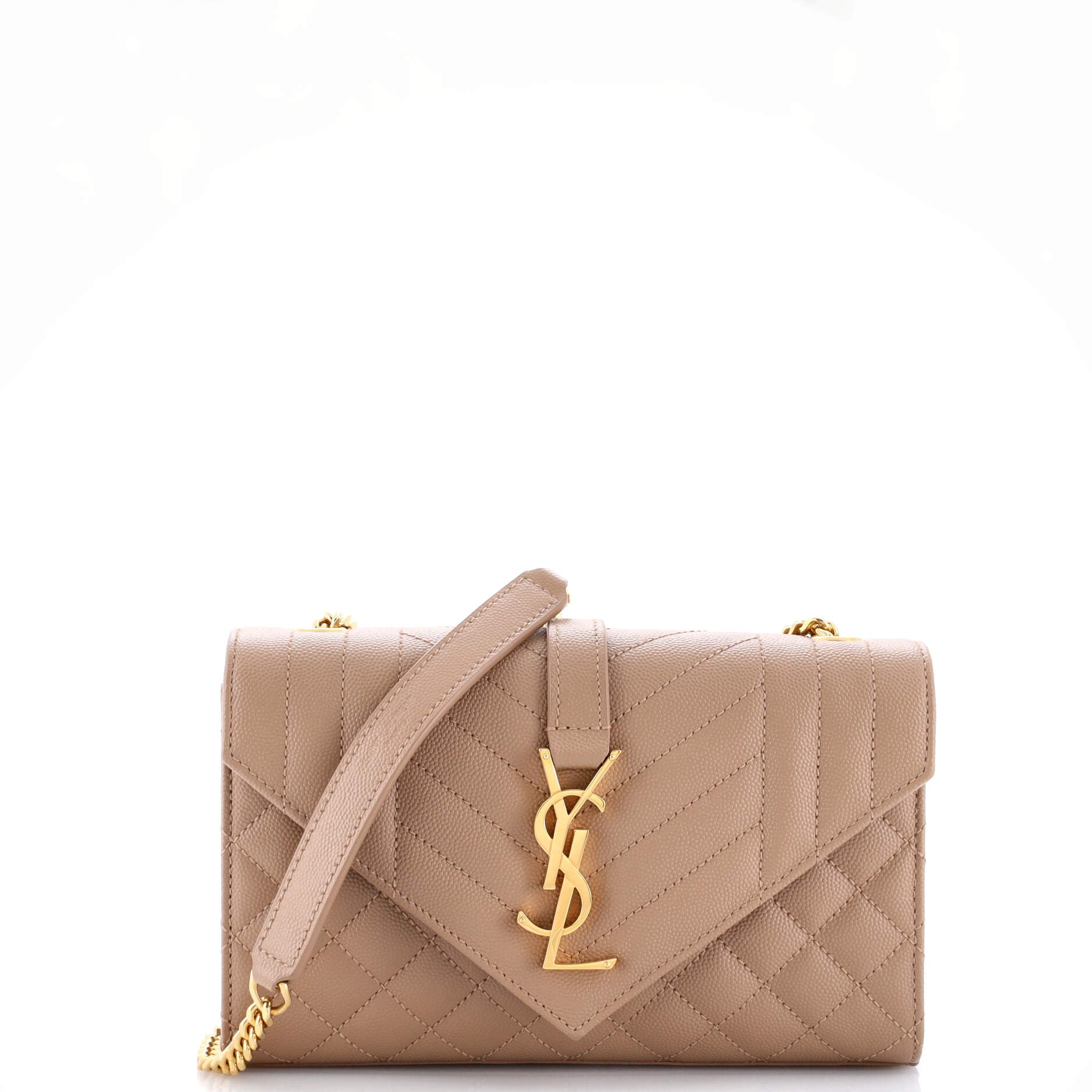 Saint Laurent Classic Monogram Envelope Satchel Mixed Matelasse Leather Small