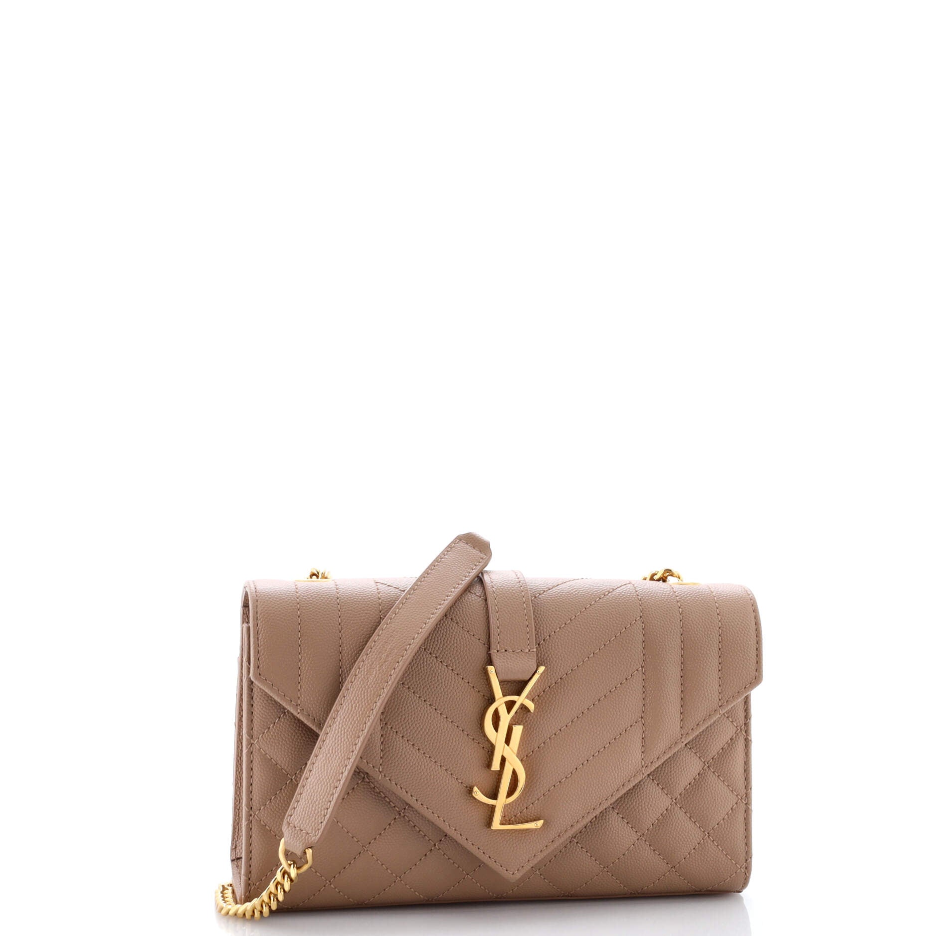 Saint Laurent Classic Monogram Envelope Satchel Mixed Matelasse Leather Small
