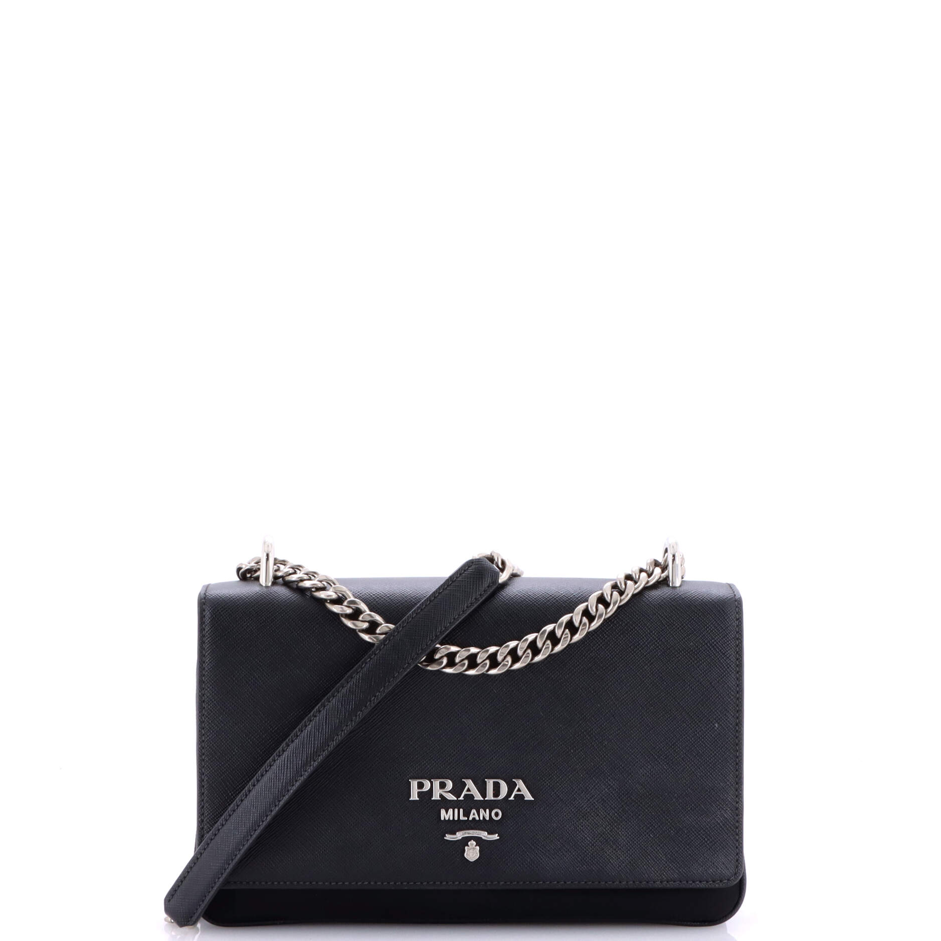 Prada Chain Flap Crossbody Bag Tessuto and Saffiano Leather Medium