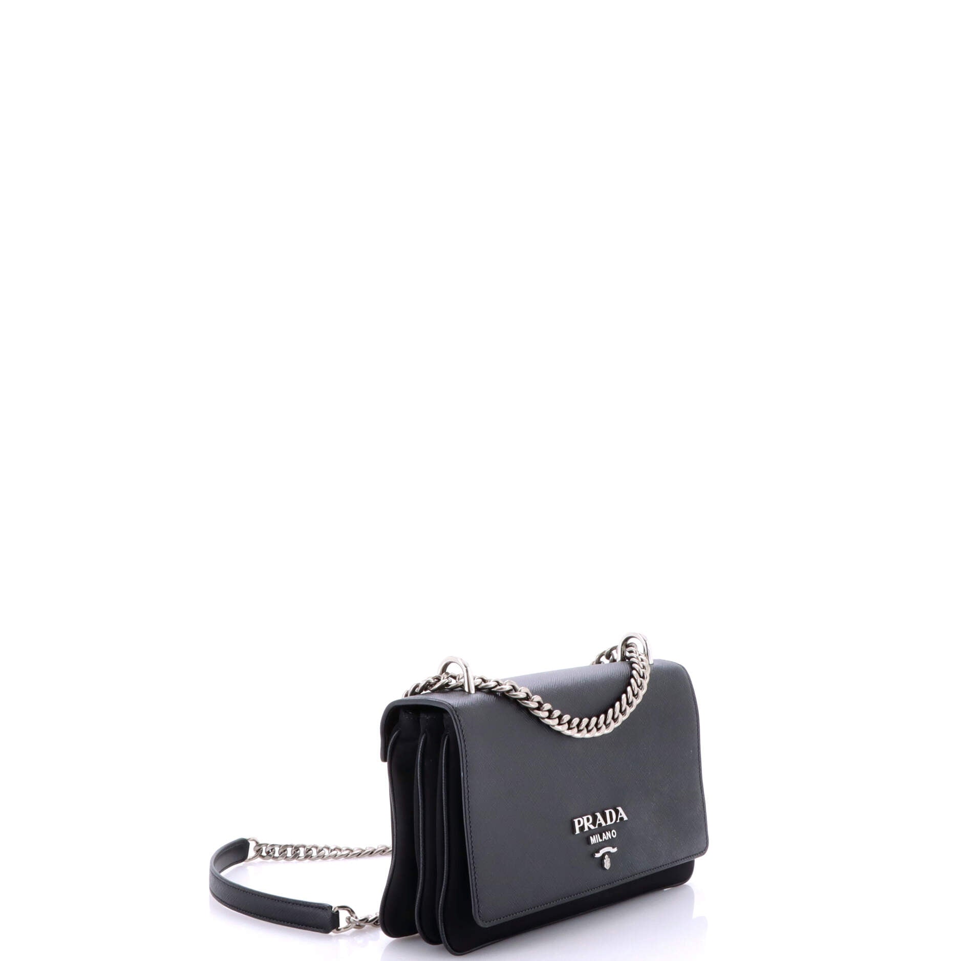 Prada Chain Flap Crossbody Bag Tessuto and Saffiano Leather Medium
