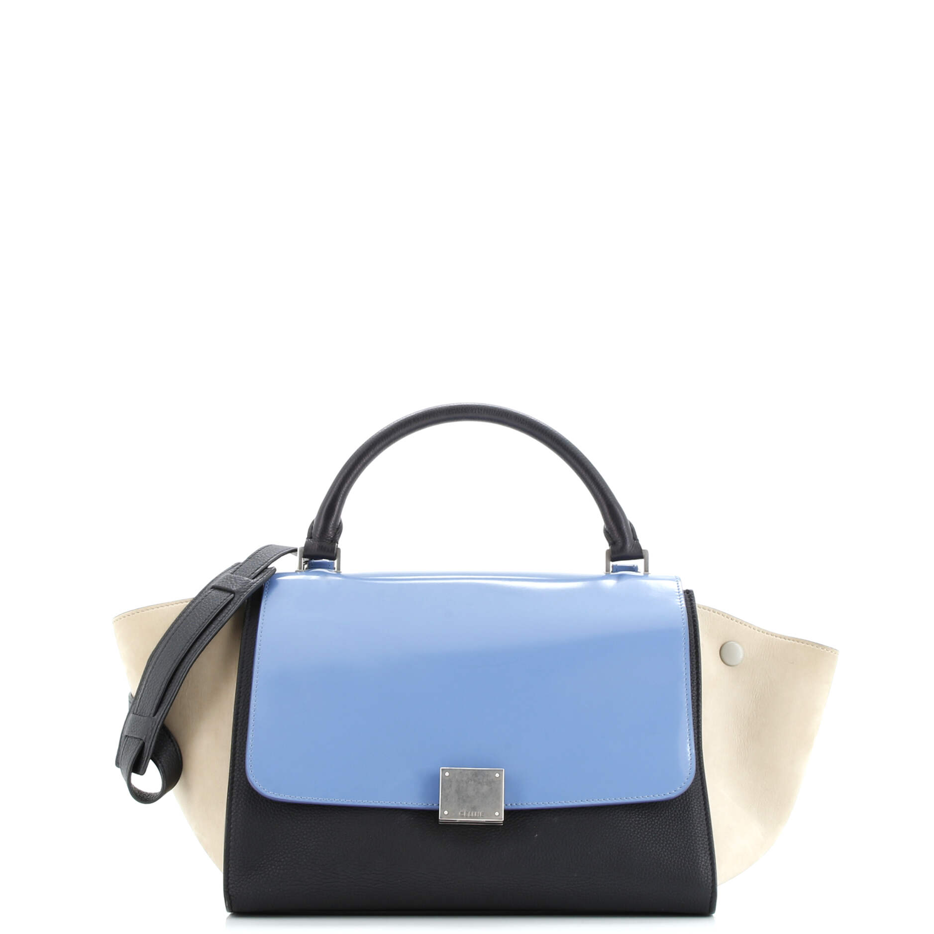 Celine Trapeze Bag Leather with Patent Small