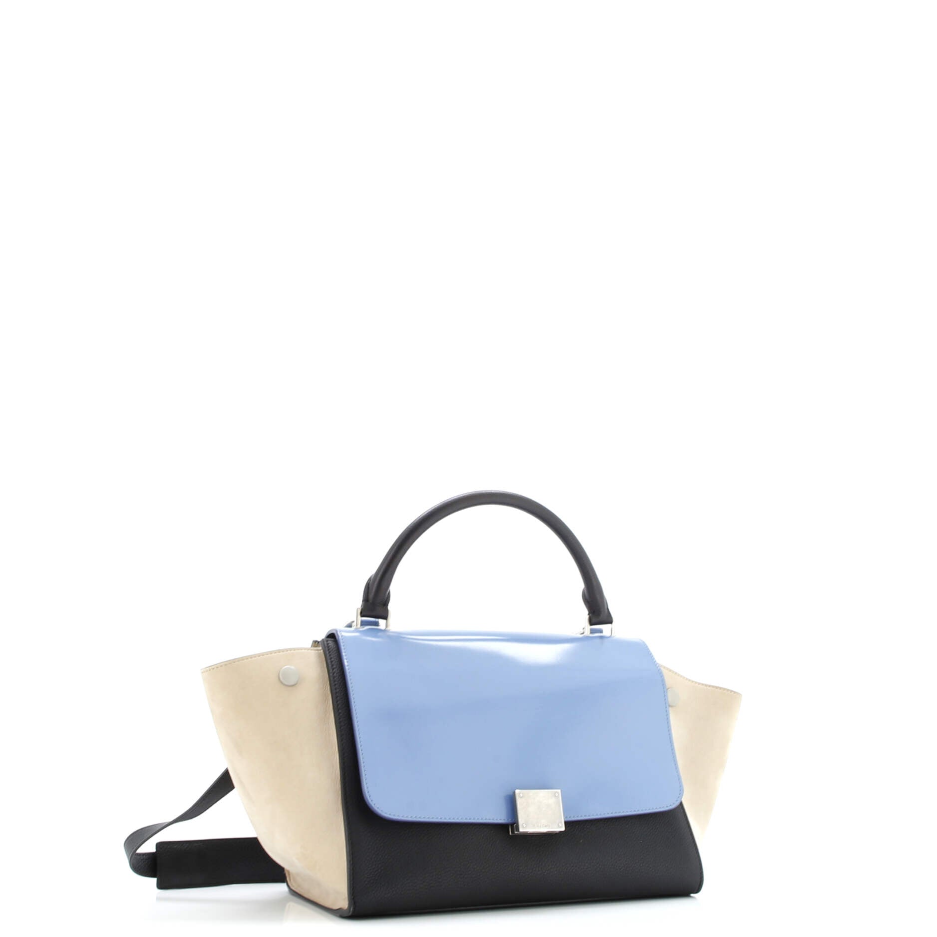 Celine Trapeze Bag Leather with Patent Small