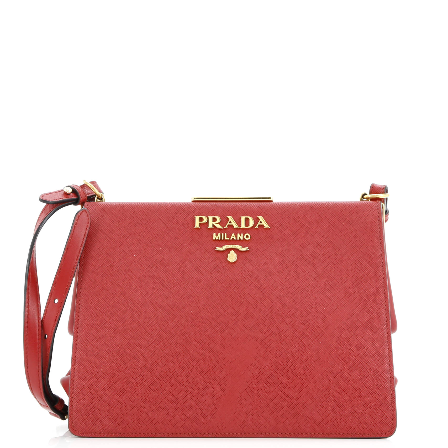 Prada Light Frame Shoulder Bag Saffiano Leather Small