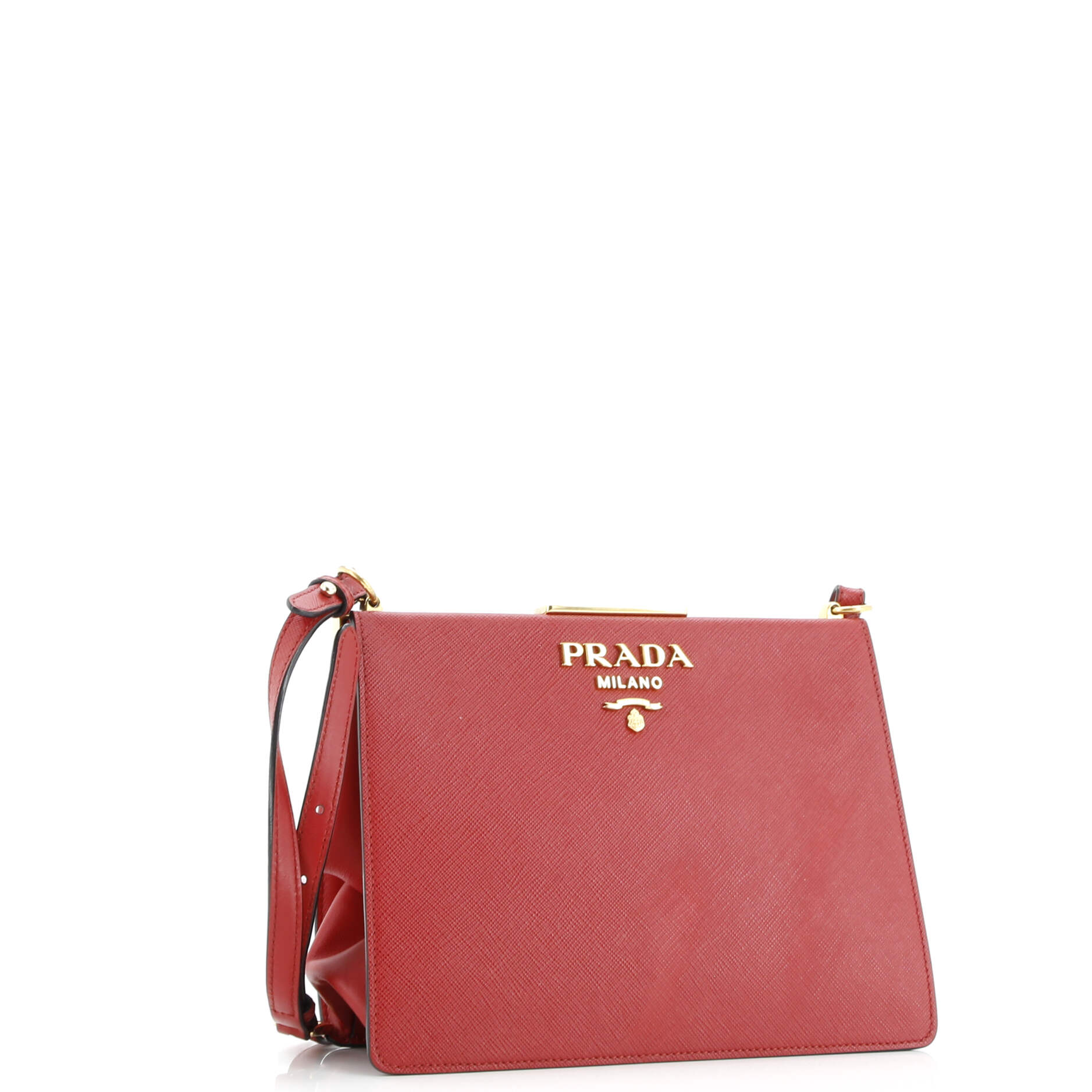 Prada Light Frame Shoulder Bag Saffiano Leather Small