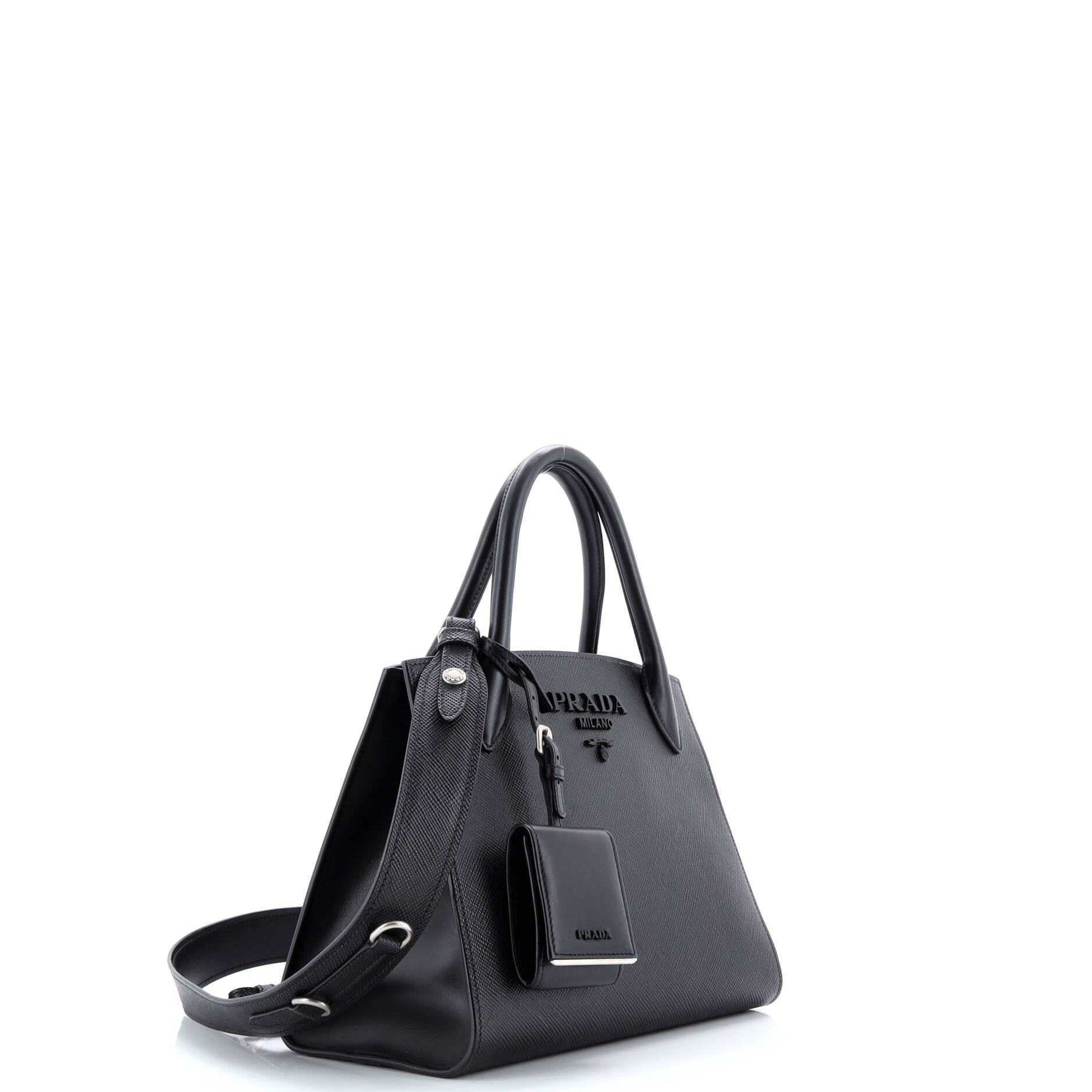Prada Monochrome Tote Saffiano with City Calf Small