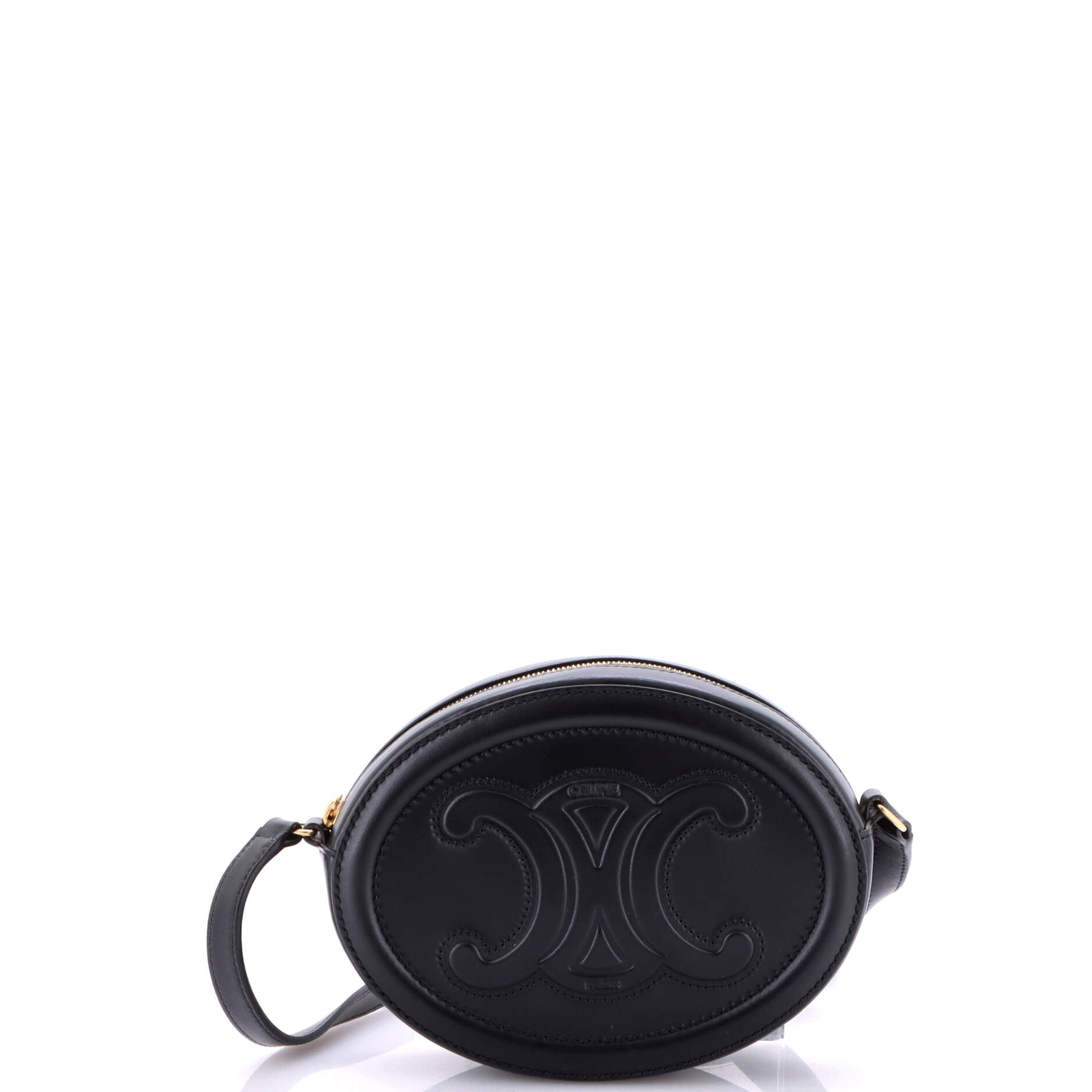 Celine Triomphe Oval Crossbody Bag Leather Mini