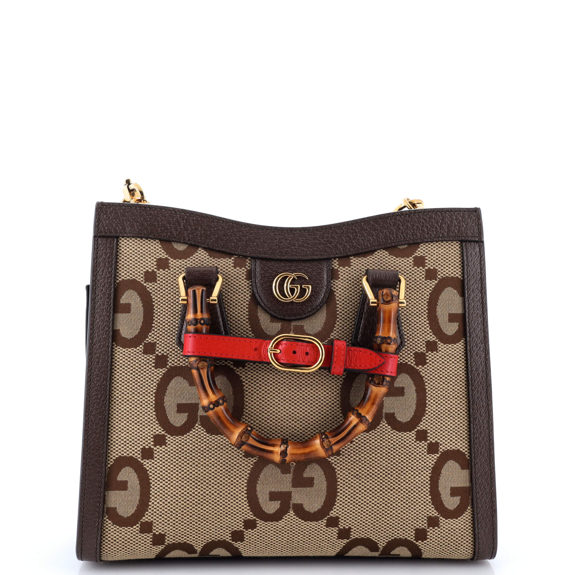 Gucci Diana NM Bamboo Handle Tote Jumbo GG Canvas Small